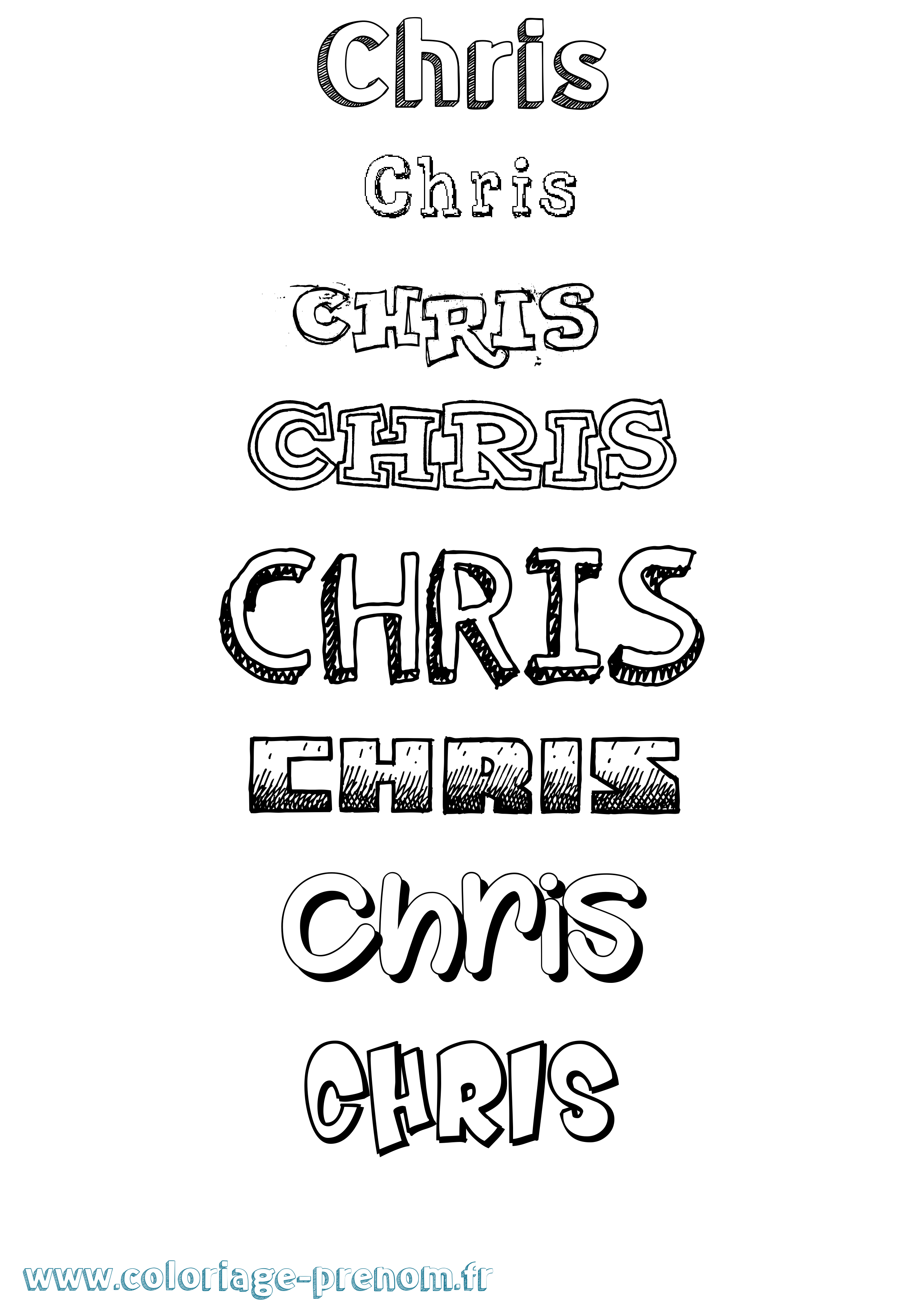 Coloriage prénom Chris Dessiné