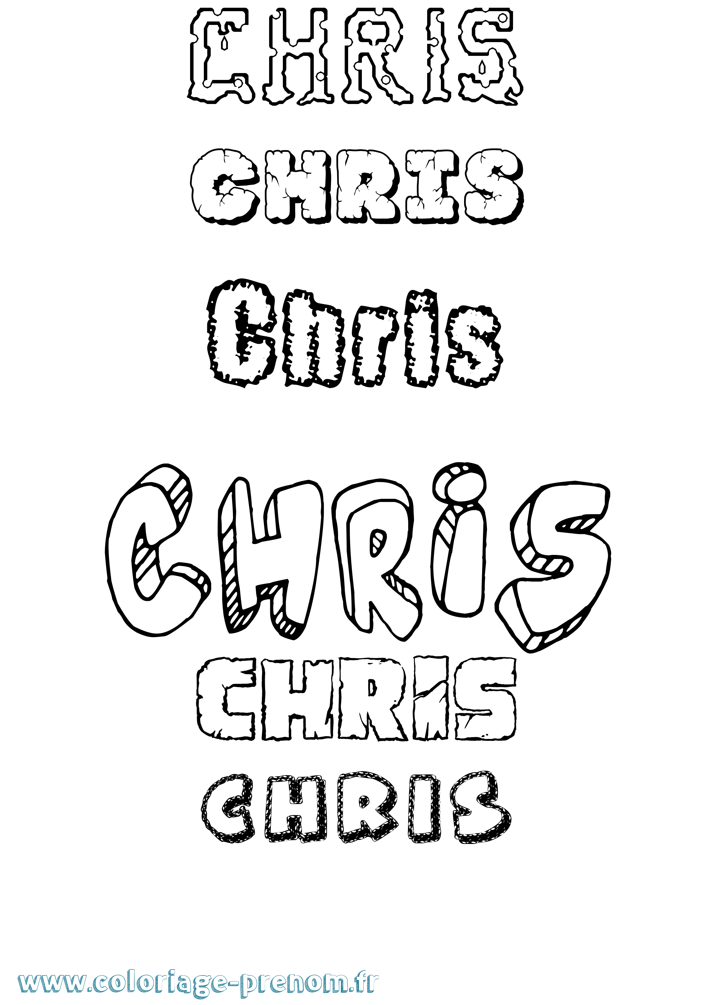 Coloriage prénom Chris Destructuré