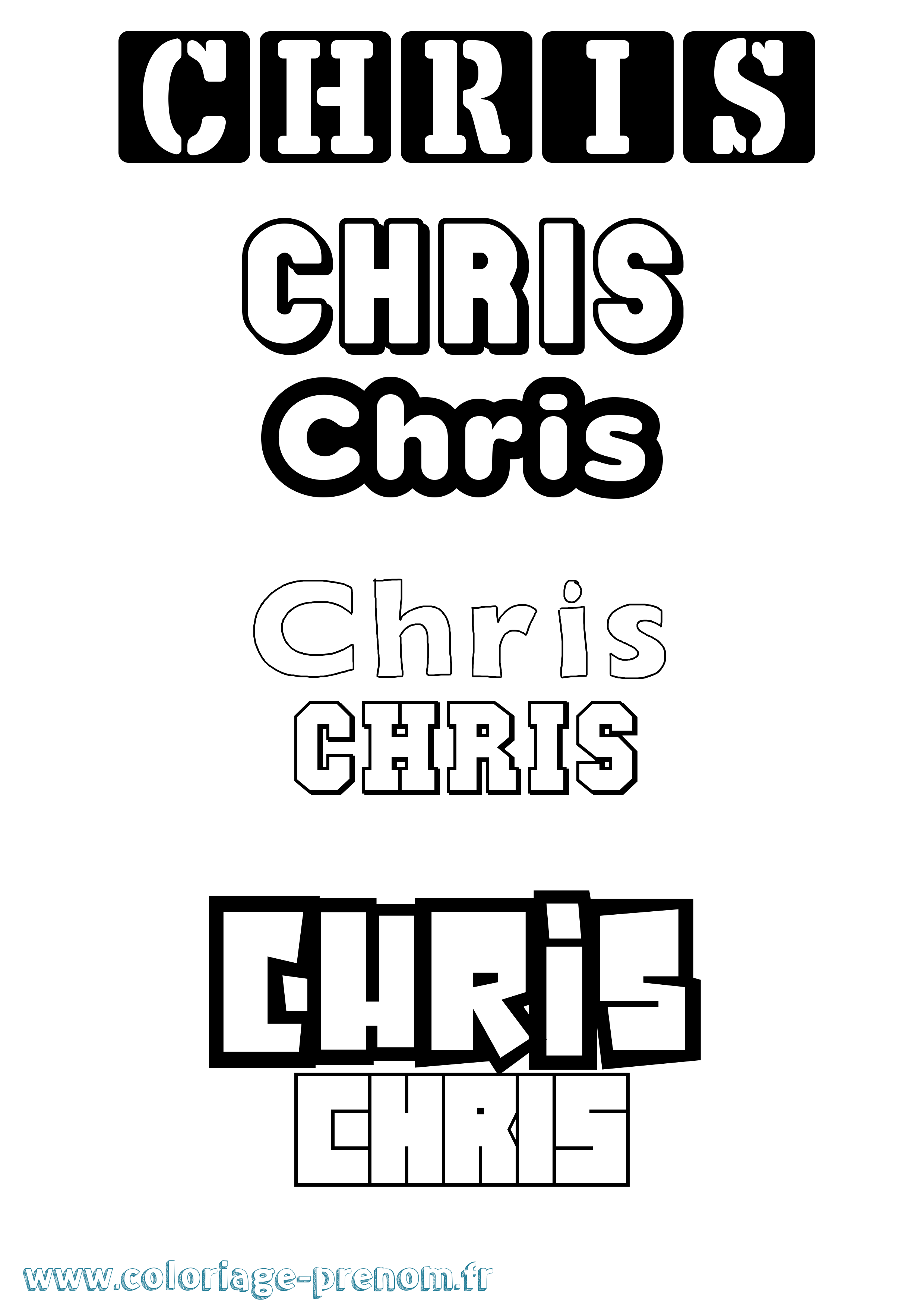 Coloriage prénom Chris Simple