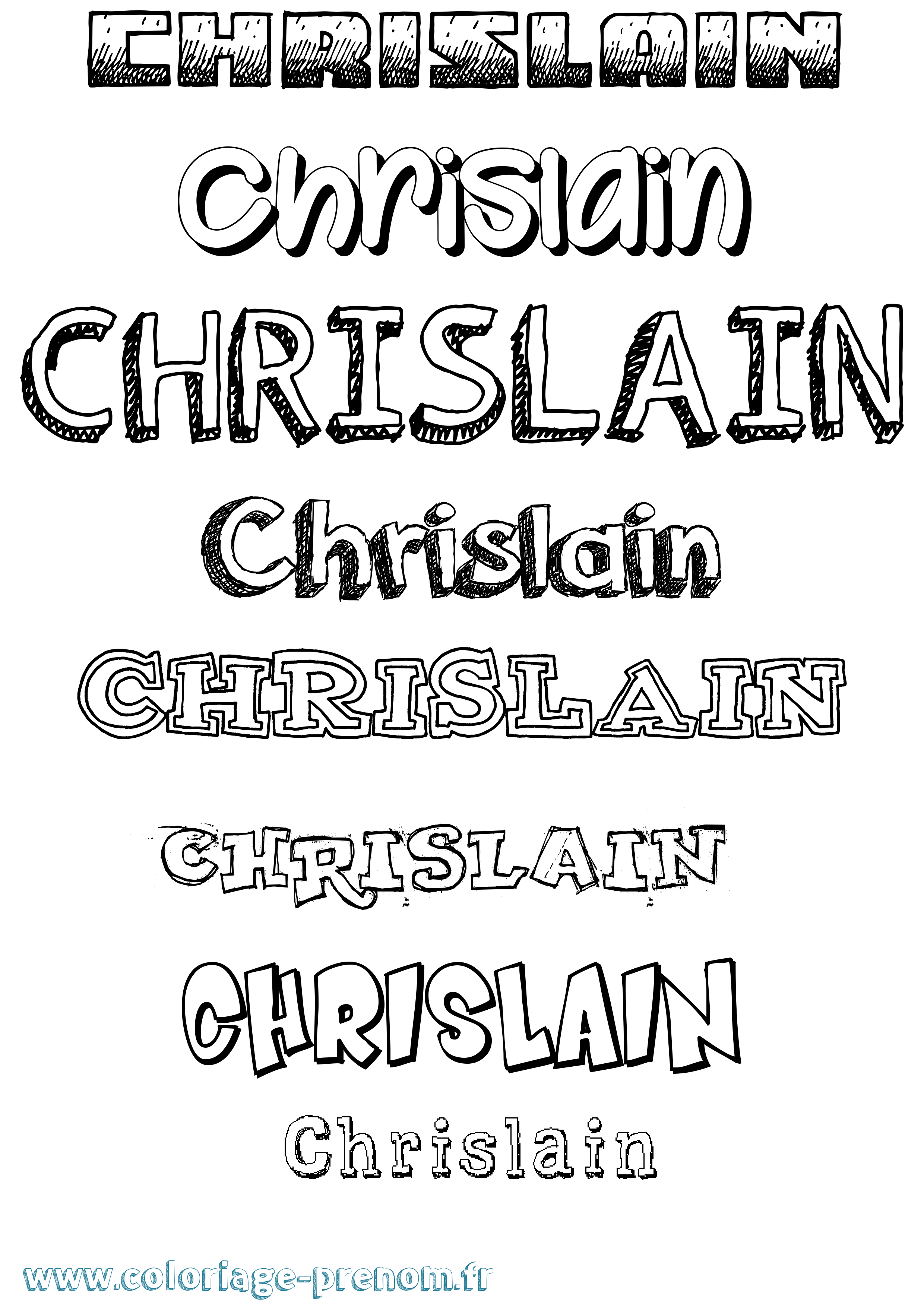 Coloriage prénom Chrislain Dessiné