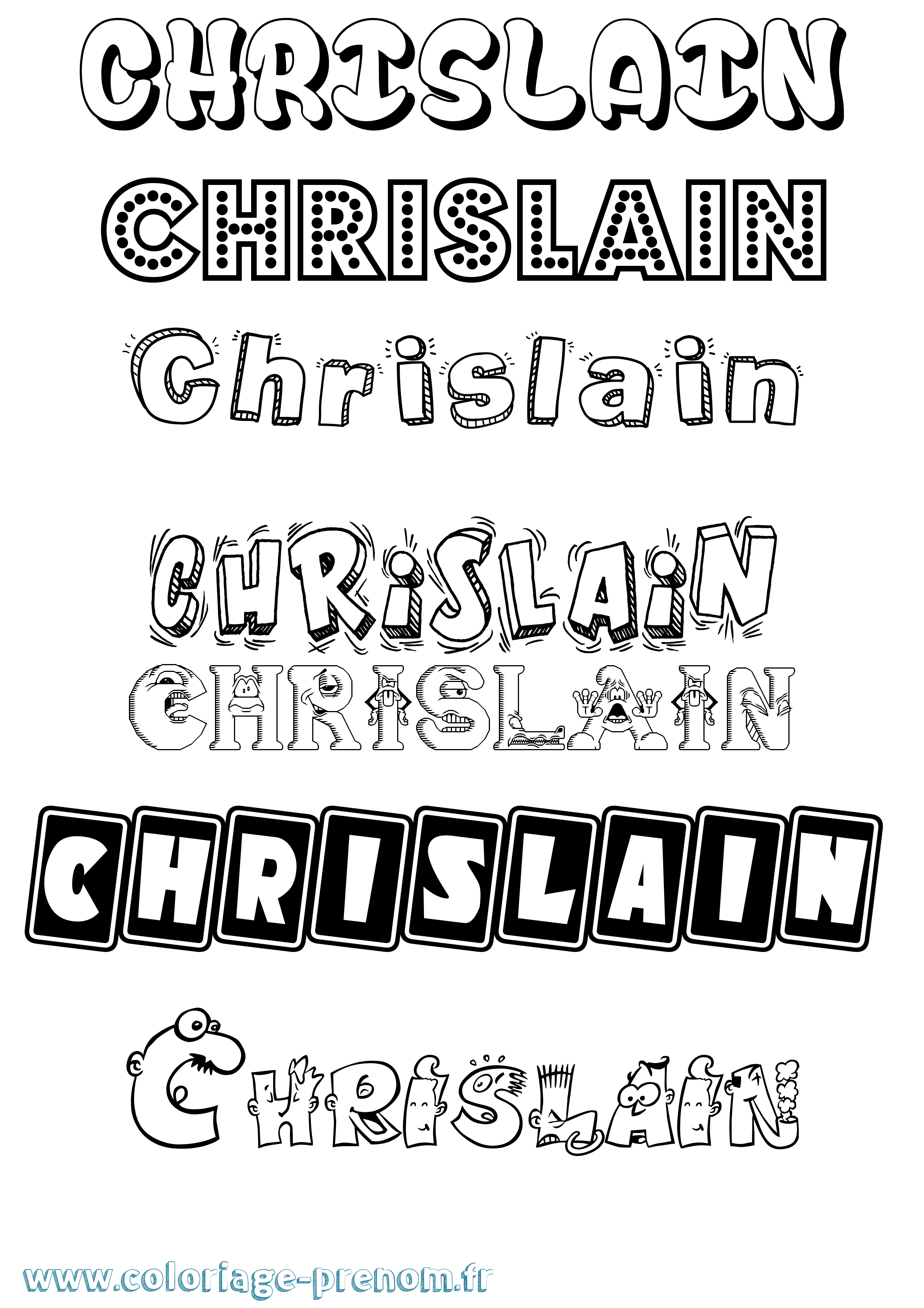 Coloriage prénom Chrislain Fun