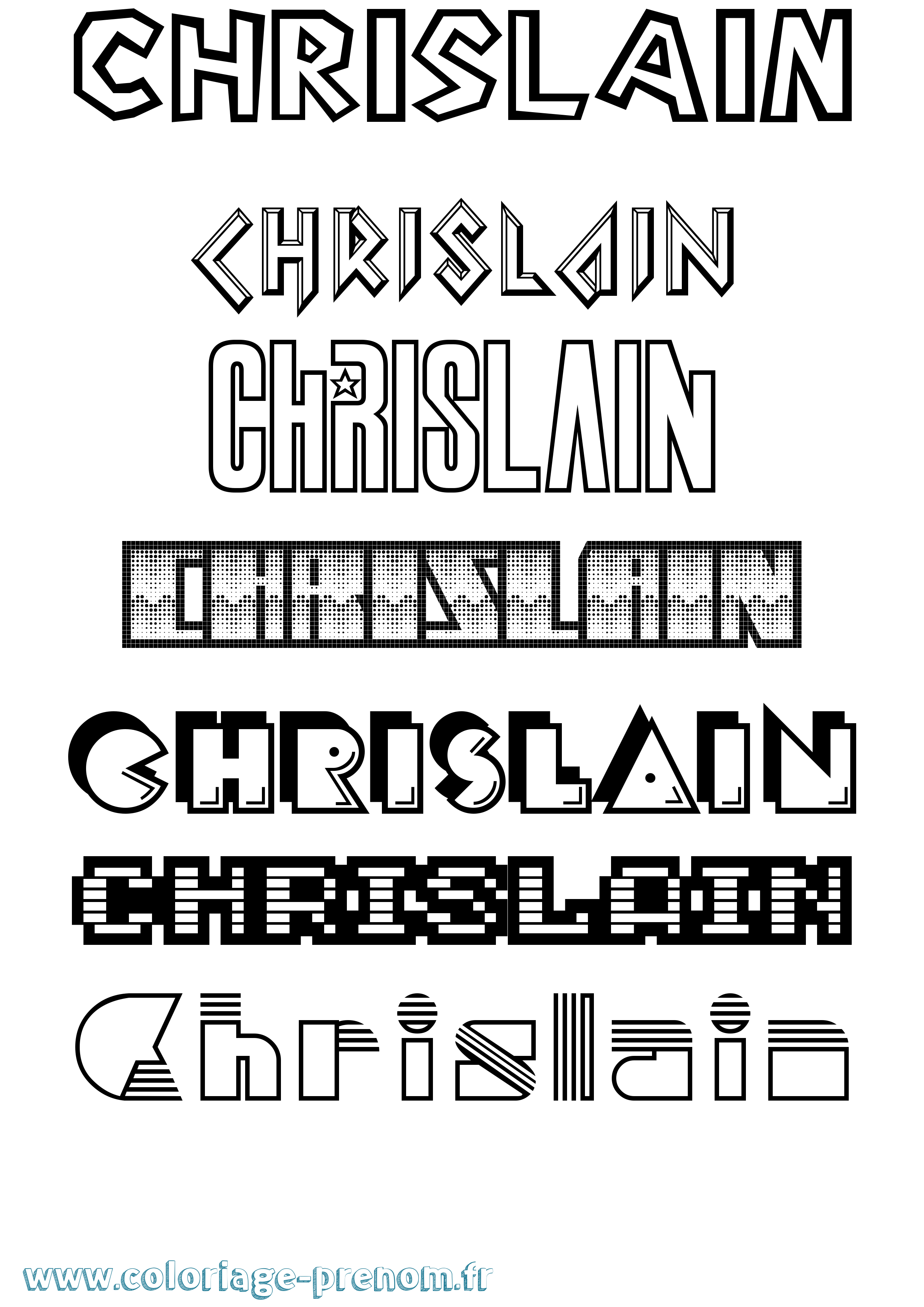 Coloriage prénom Chrislain Jeux Vidéos
