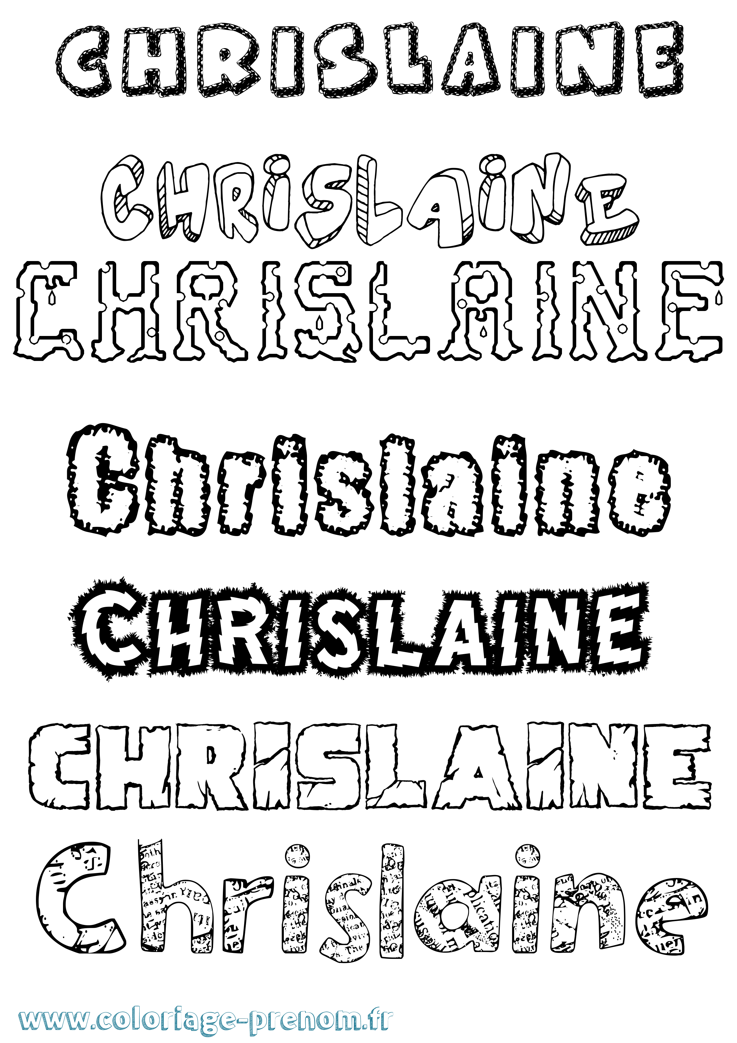 Coloriage prénom Chrislaine Destructuré
