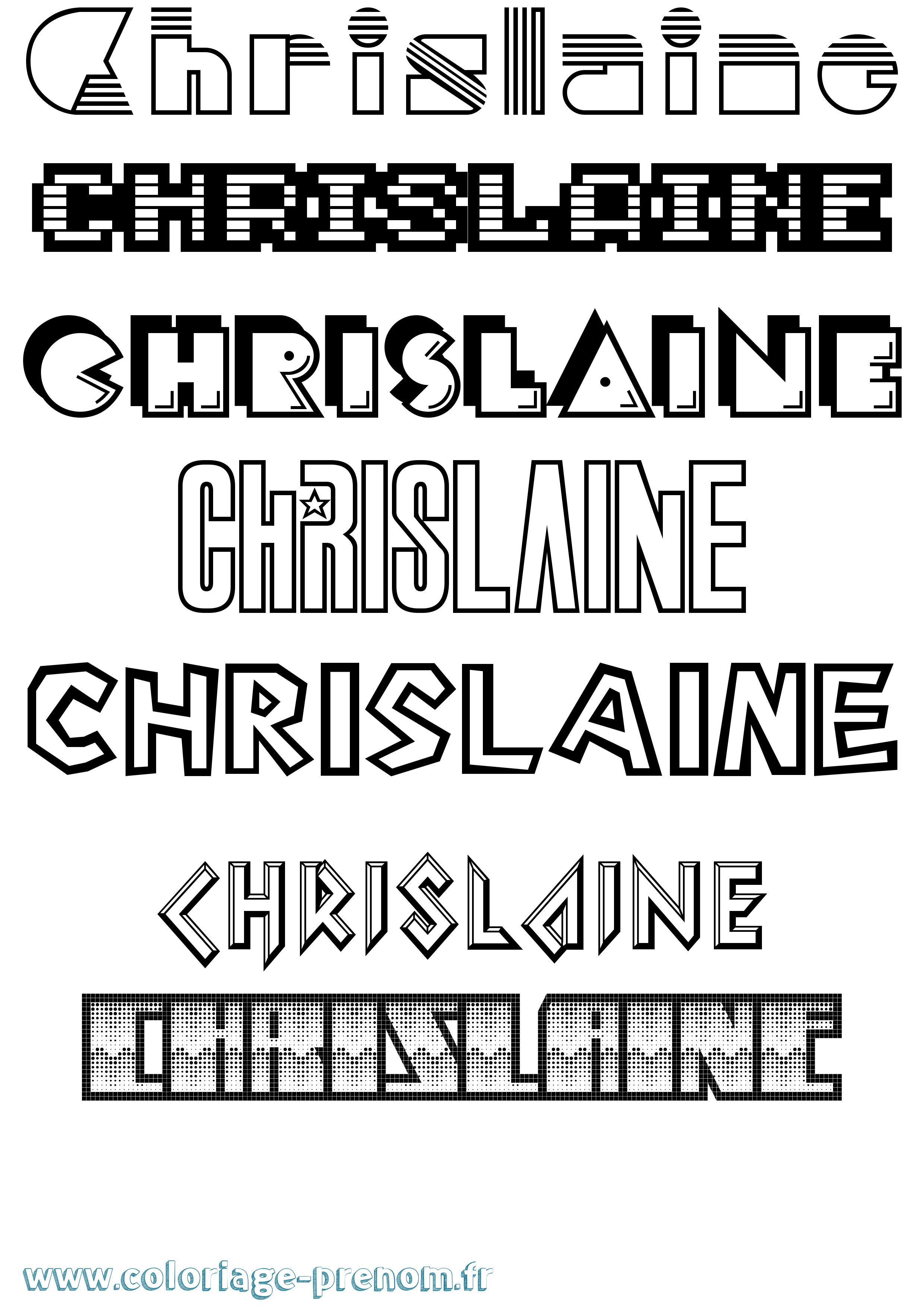 Coloriage prénom Chrislaine Jeux Vidéos