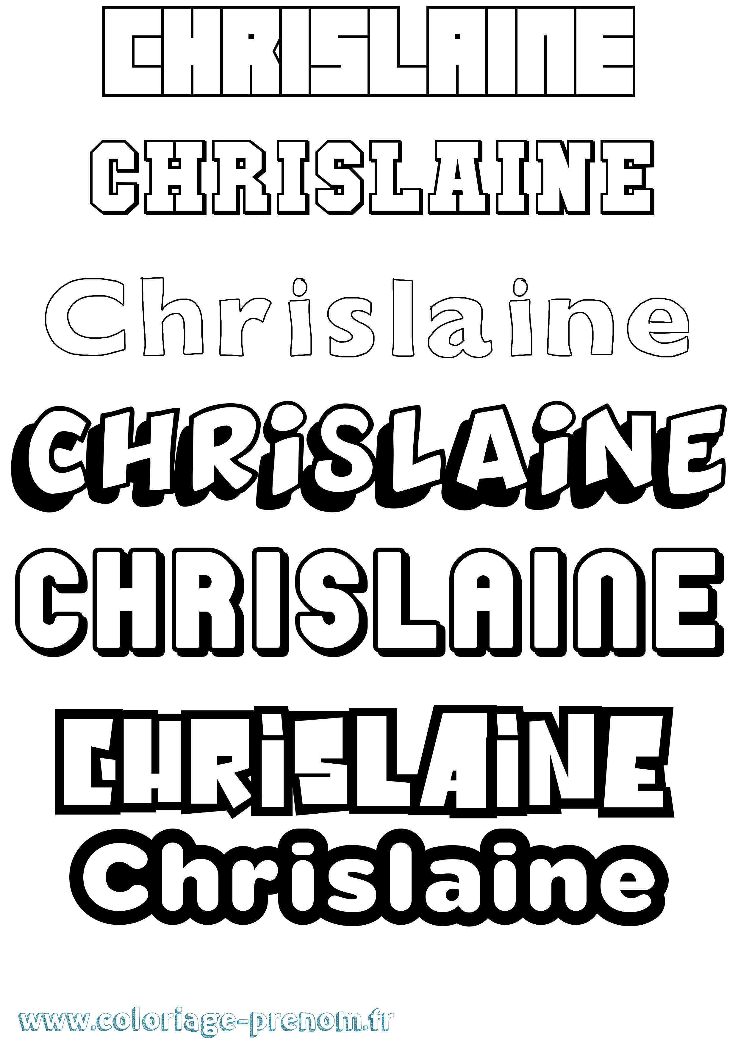 Coloriage prénom Chrislaine Simple