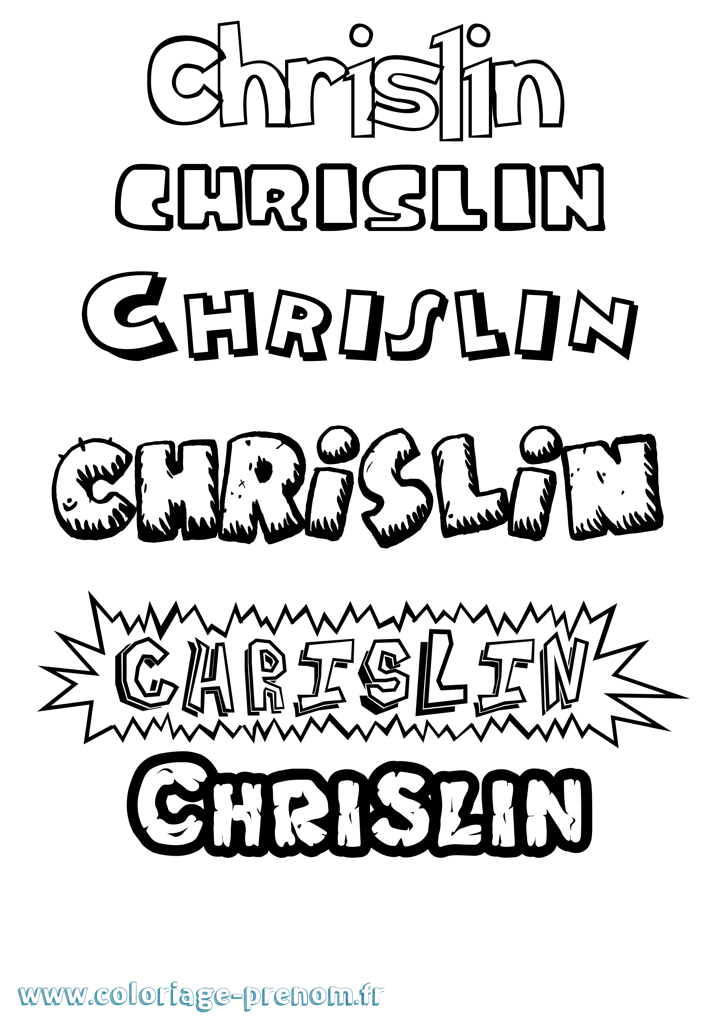 Coloriage prénom Chrislin Dessin Animé