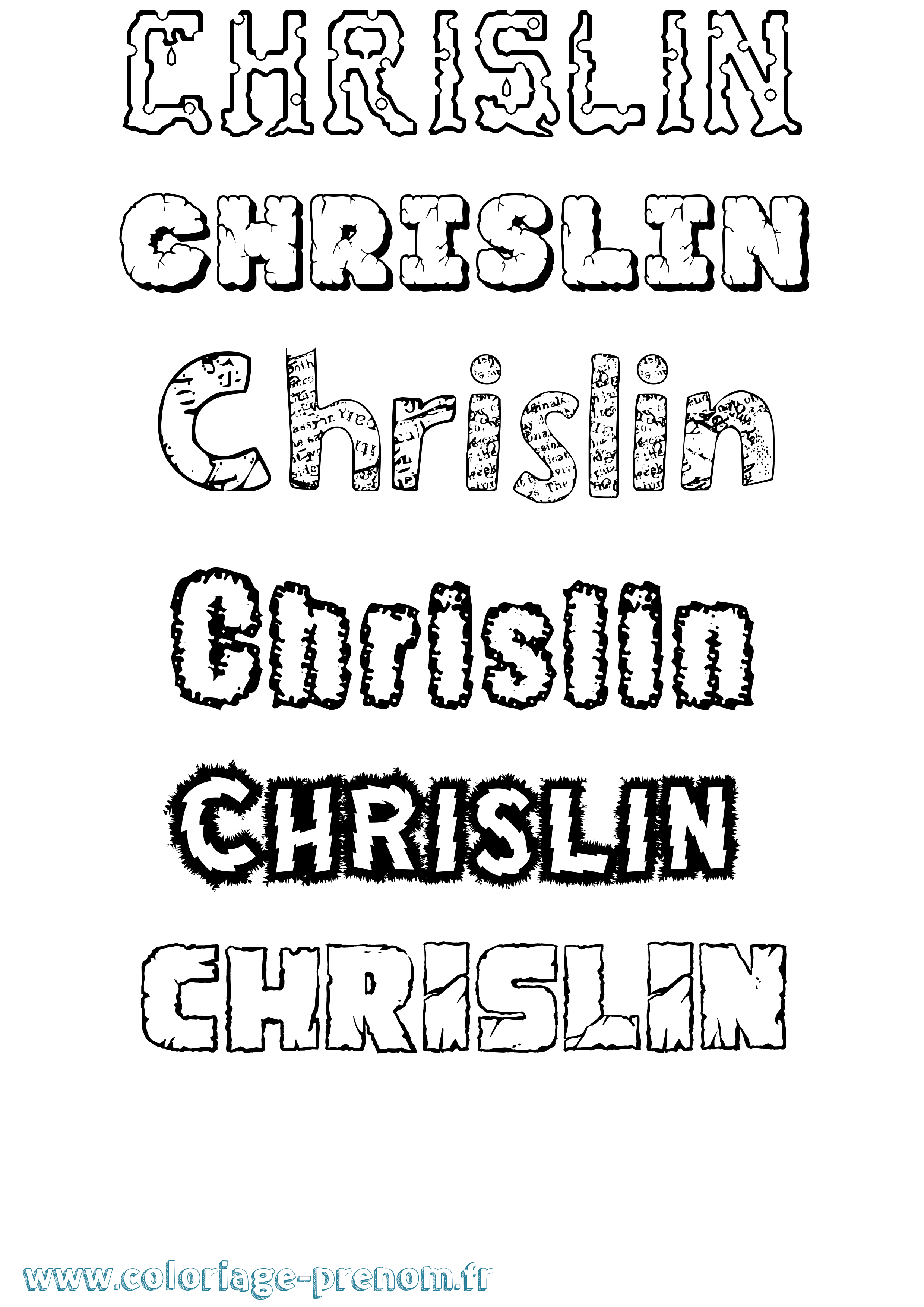 Coloriage prénom Chrislin Destructuré
