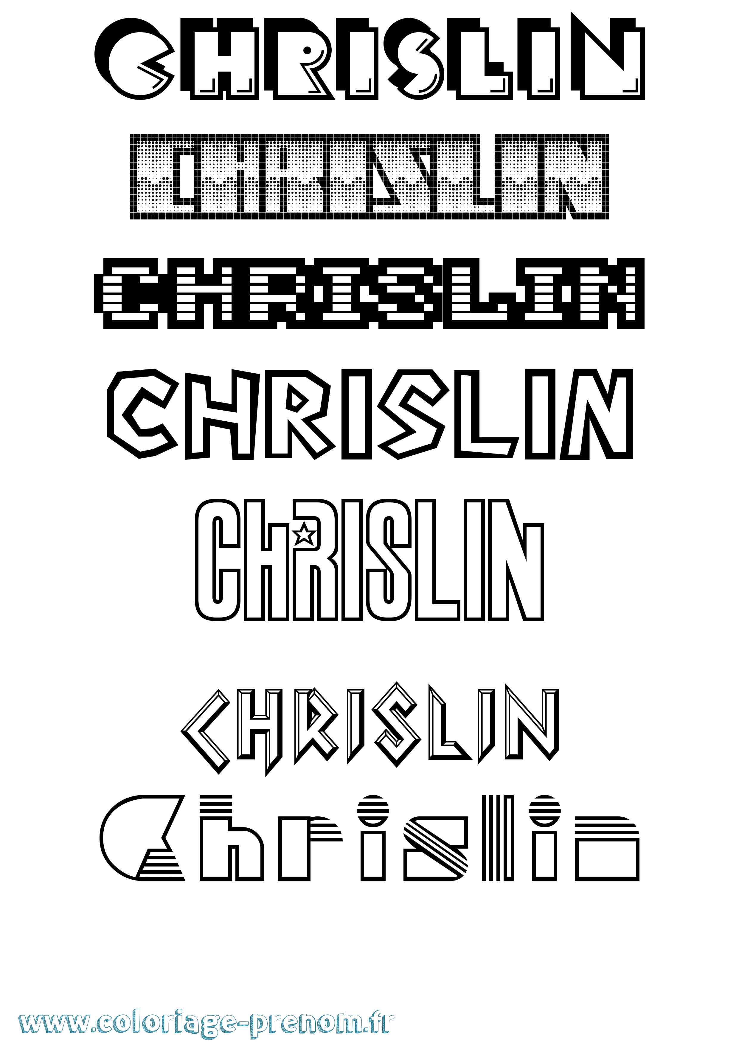Coloriage prénom Chrislin Jeux Vidéos