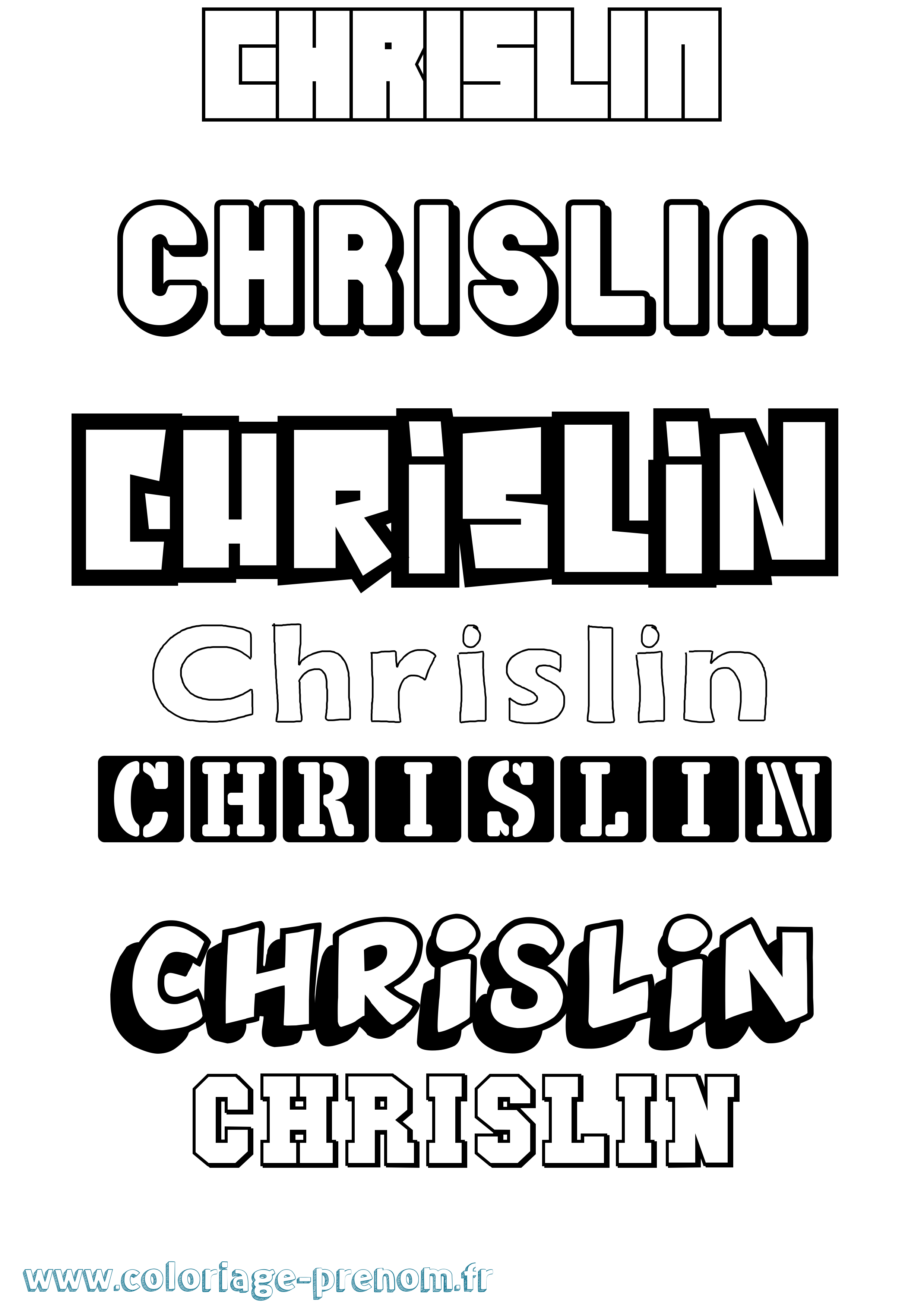 Coloriage prénom Chrislin Simple