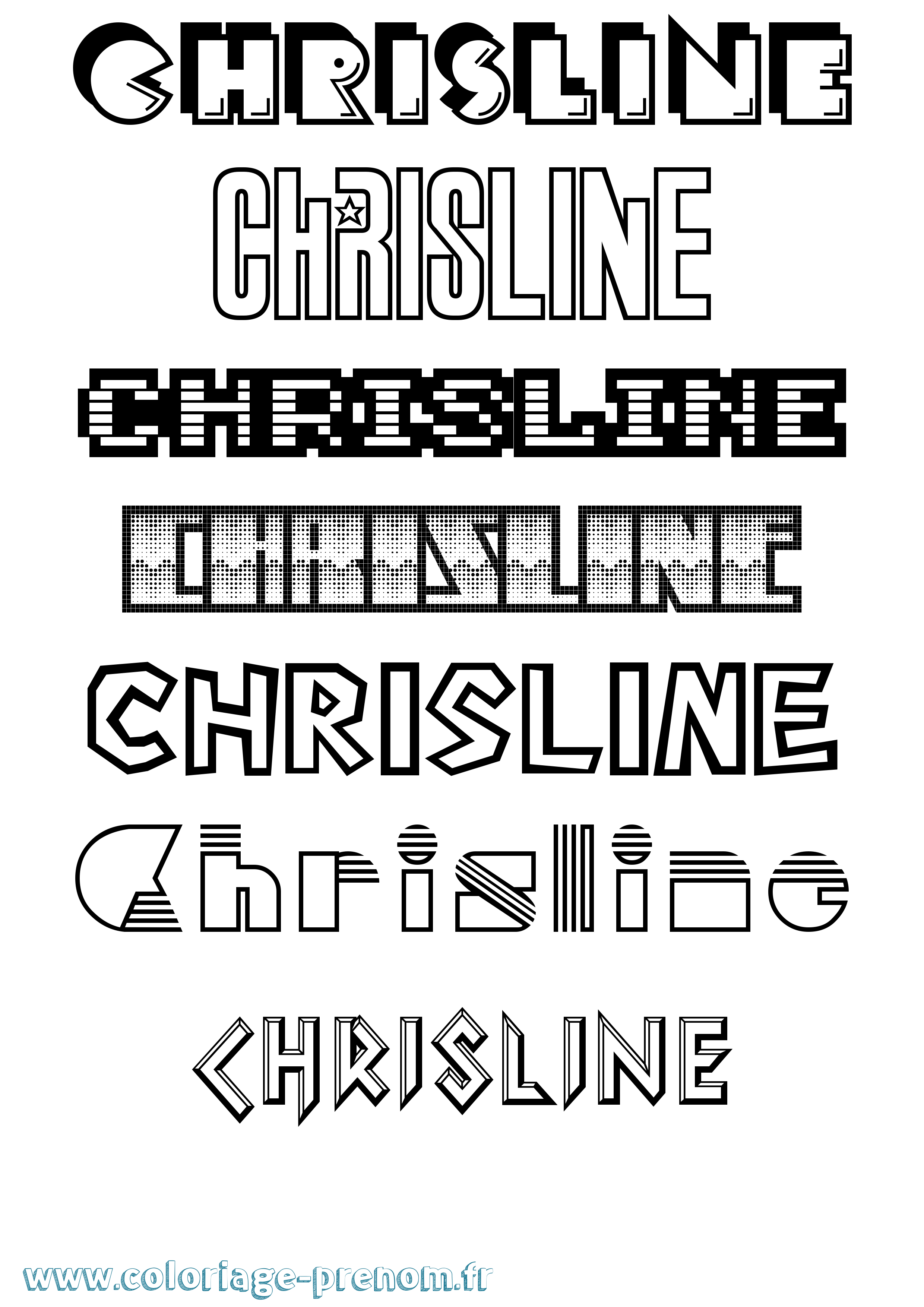Coloriage prénom Chrisline Jeux Vidéos