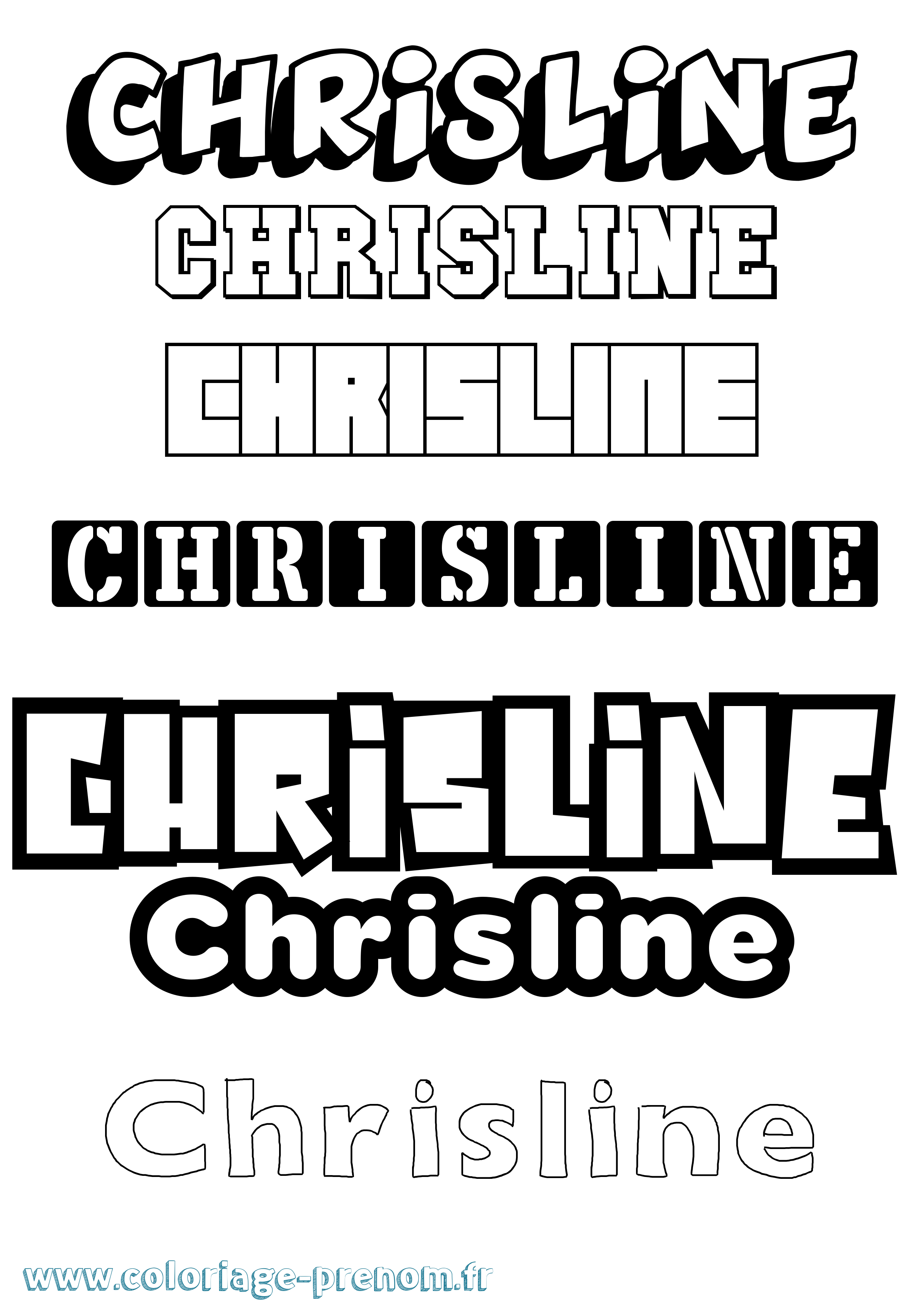 Coloriage prénom Chrisline Simple