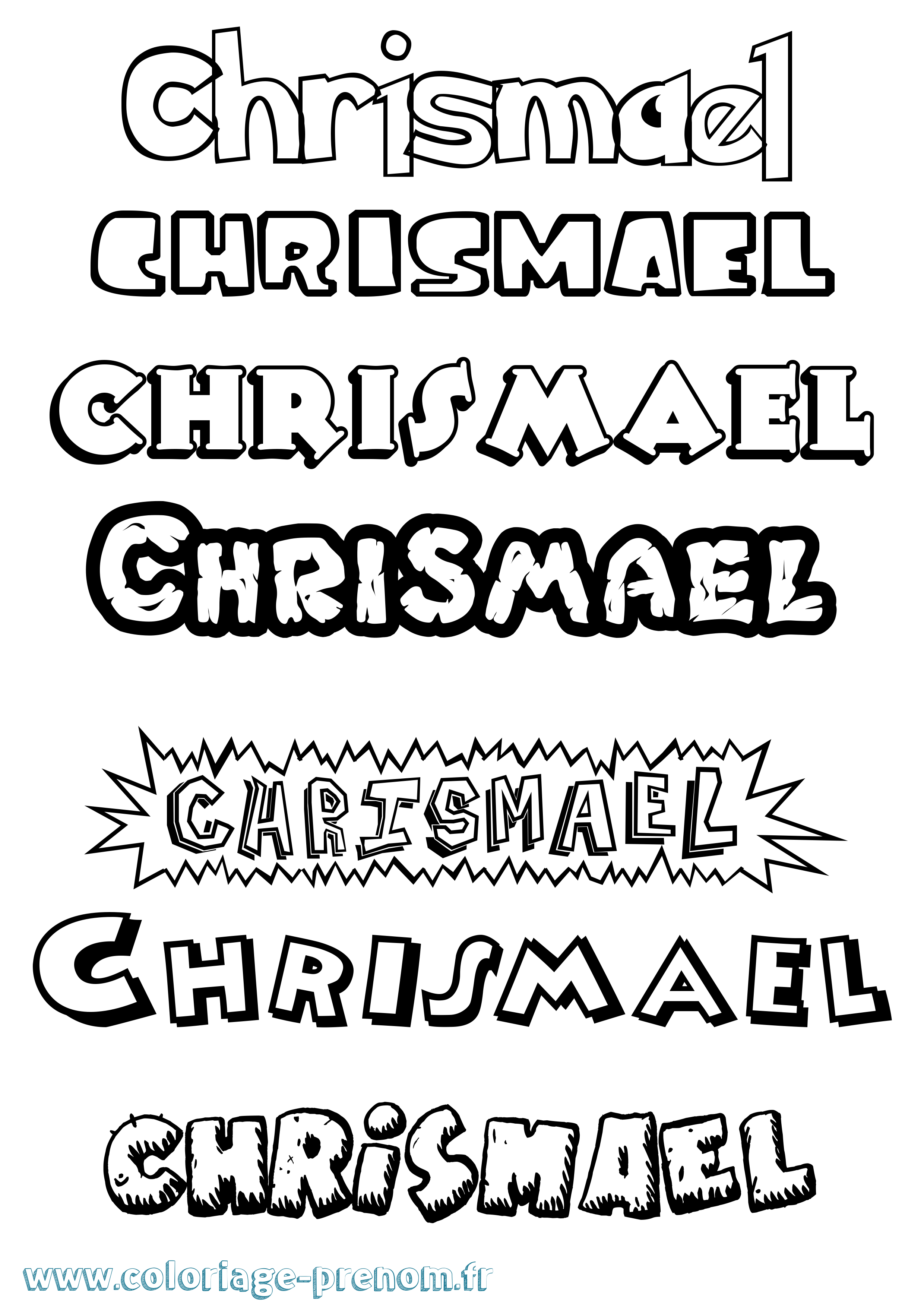 Coloriage Chrismael Dessin Animé Coloriage prénom Chrismael Dessin Animé