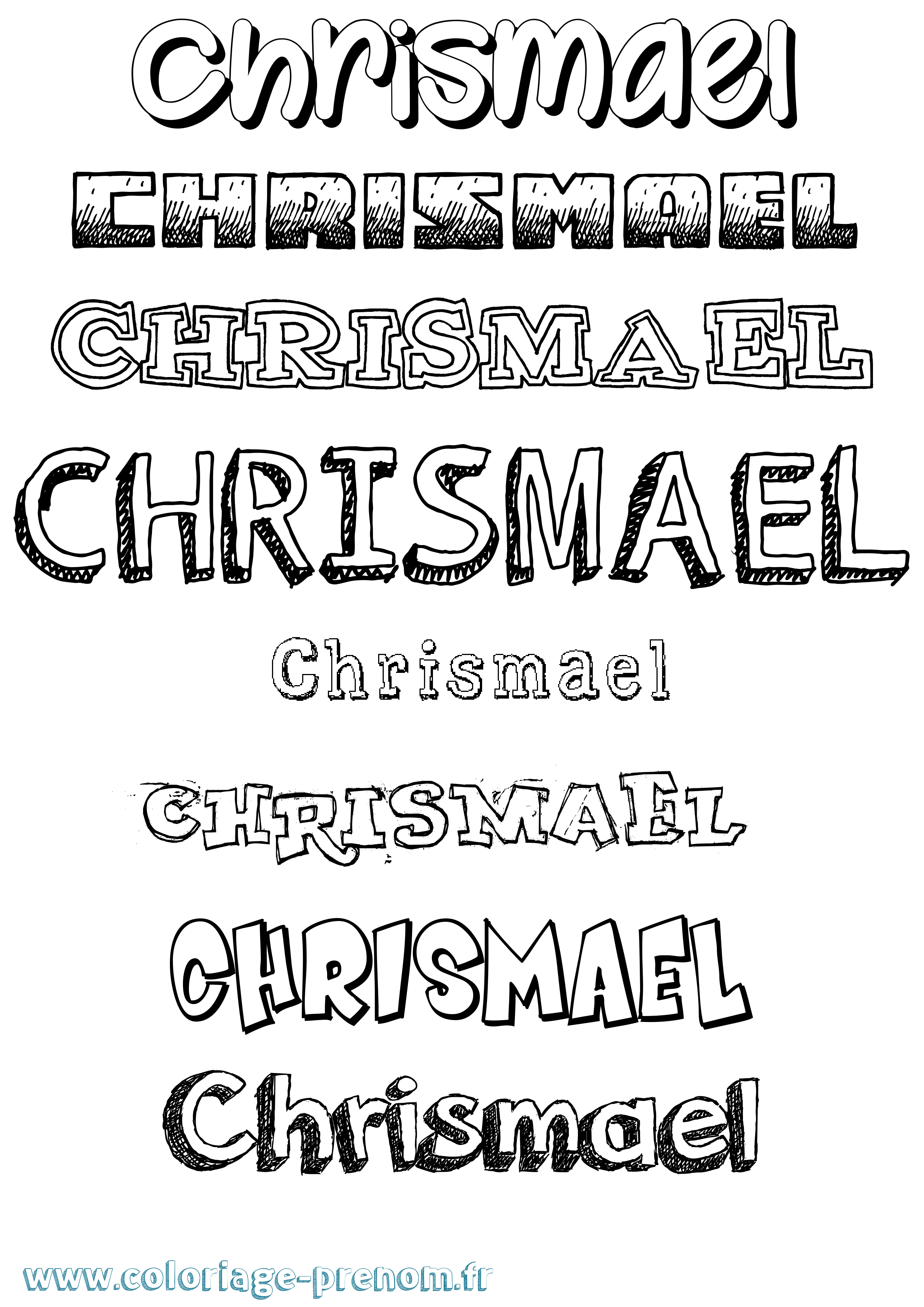 Coloriage Chrismael Dessiné Coloriage prénom Chrismael Dessiné