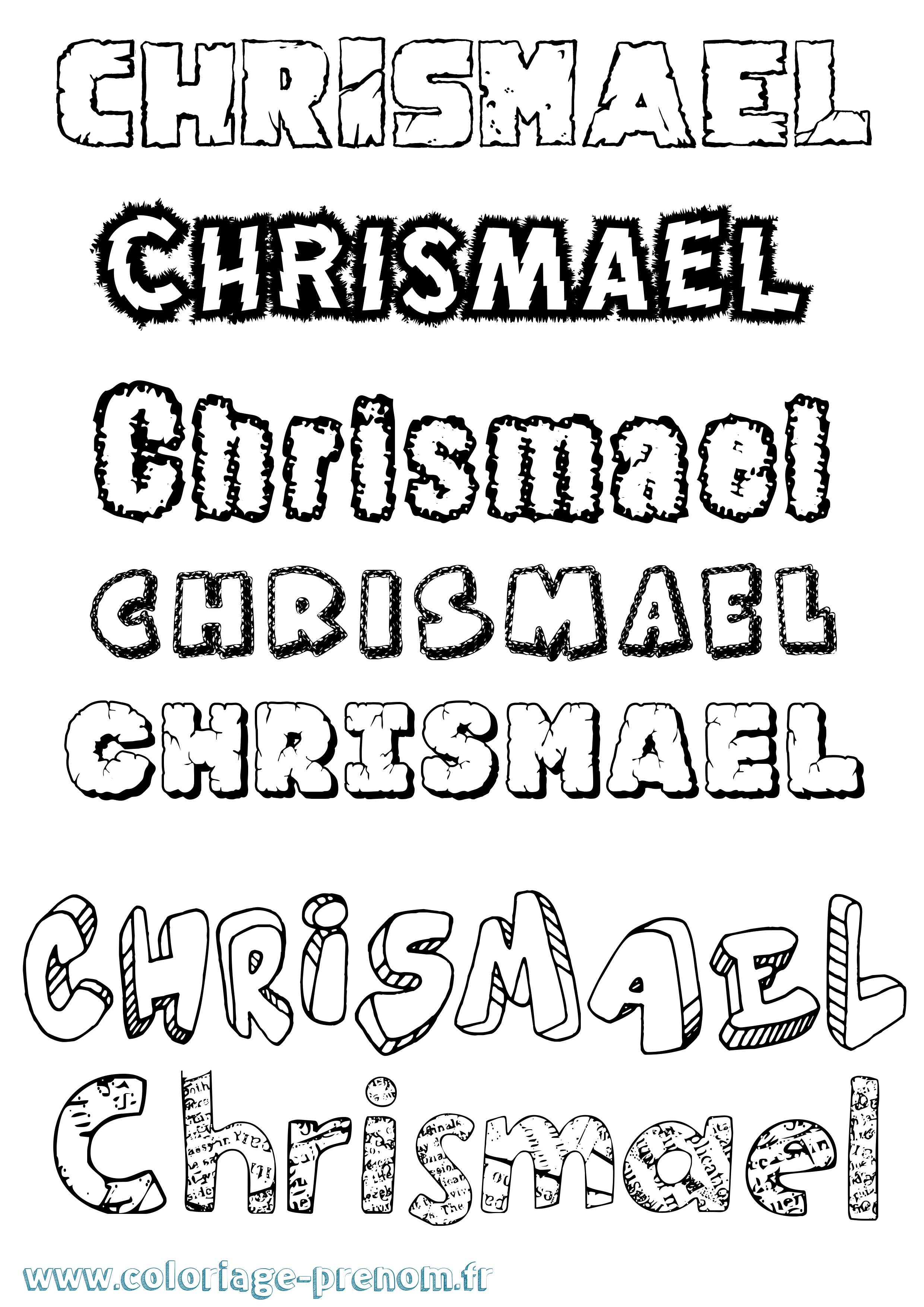 Coloriage Chrismael Destructuré Coloriage prénom Chrismael Destructuré