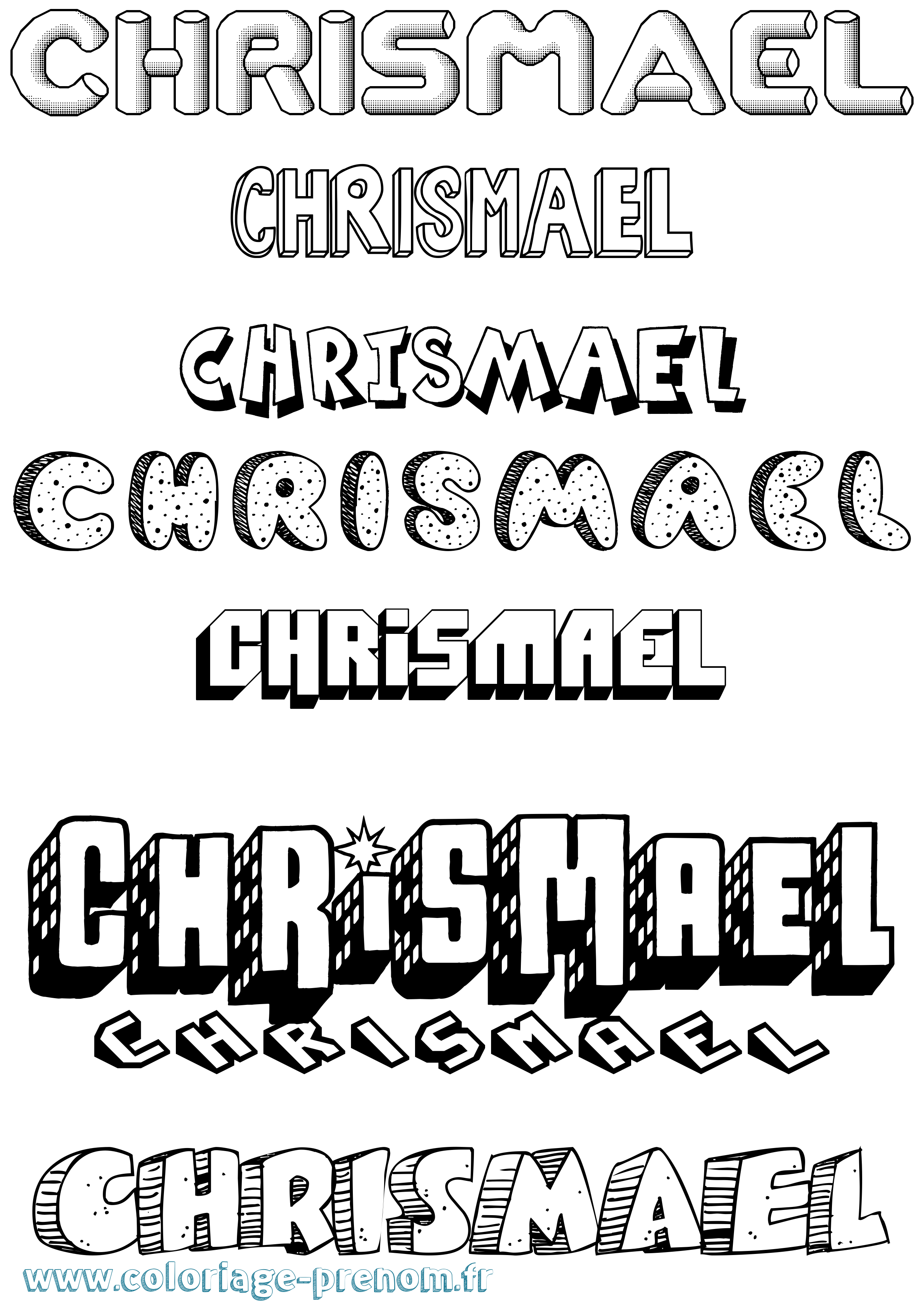 Coloriage Chrismael Effet 3D Coloriage prénom Chrismael Effet 3D