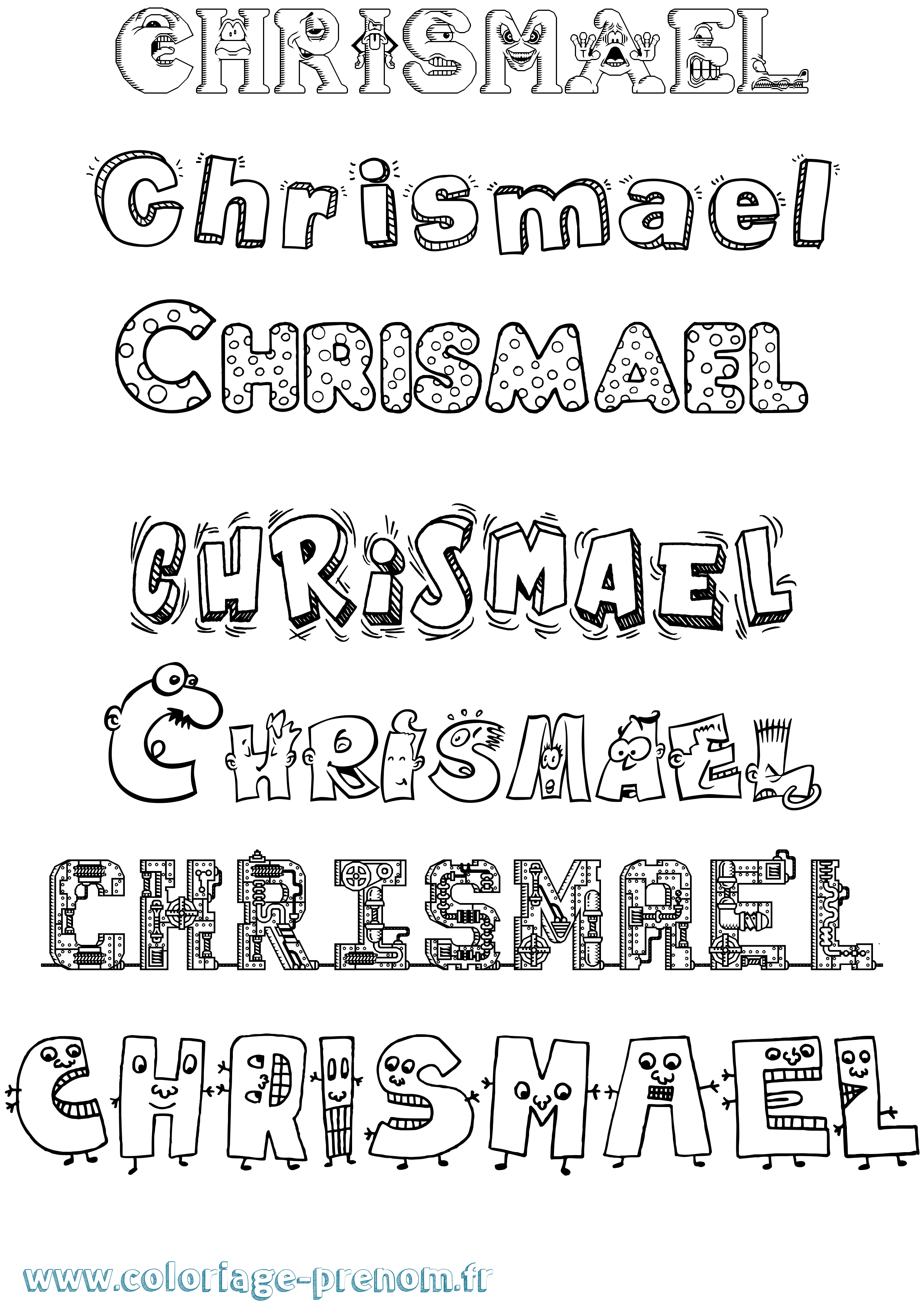 Coloriage Chrismael Fun Coloriage prénom Chrismael Fun