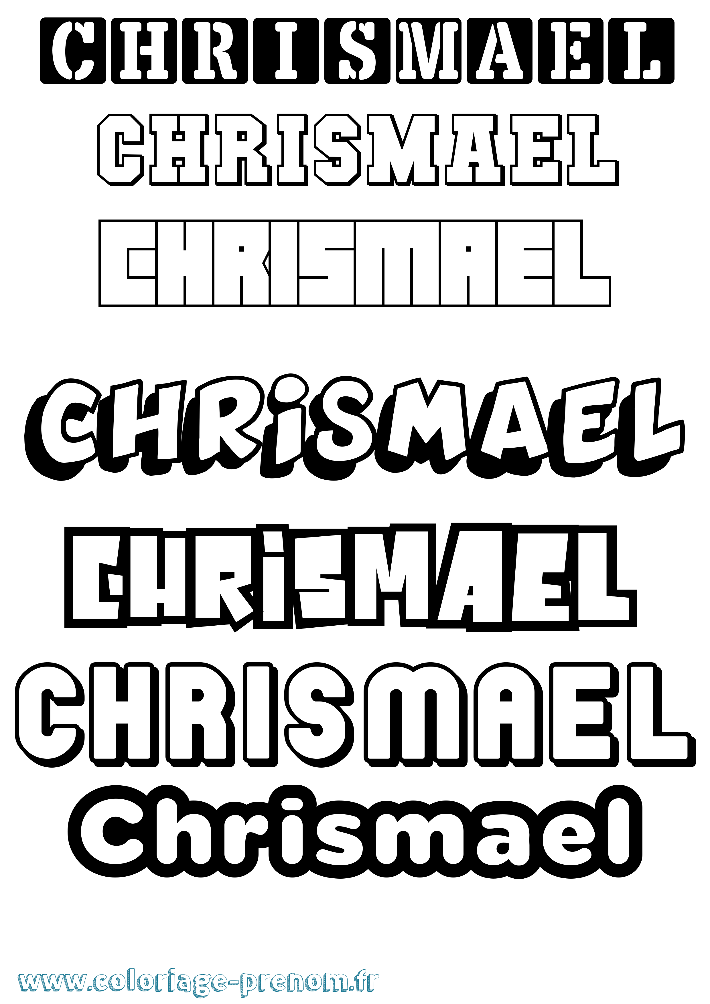Coloriage prénom Chrismael Simple