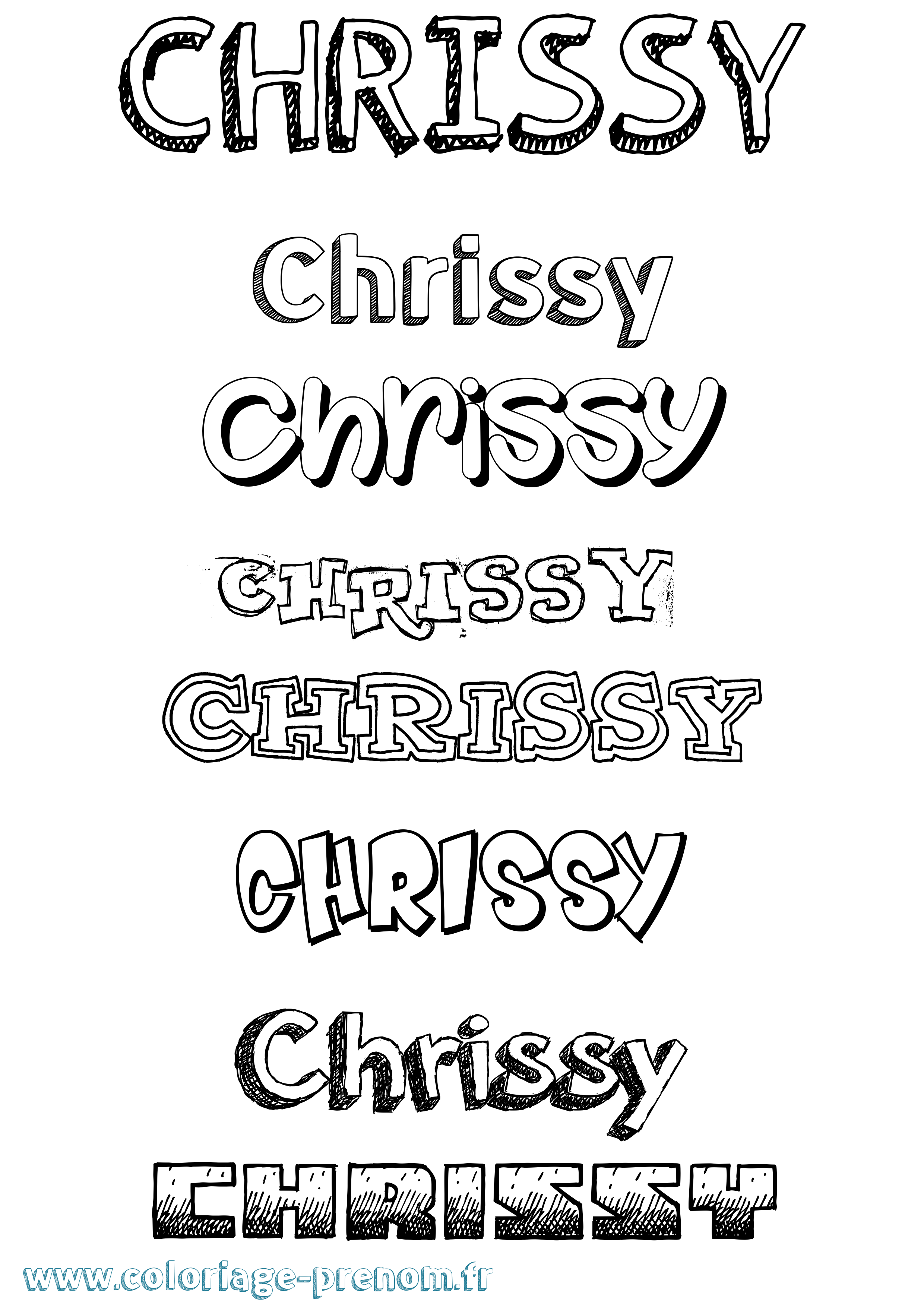 Coloriage prénom Chrissy Dessiné