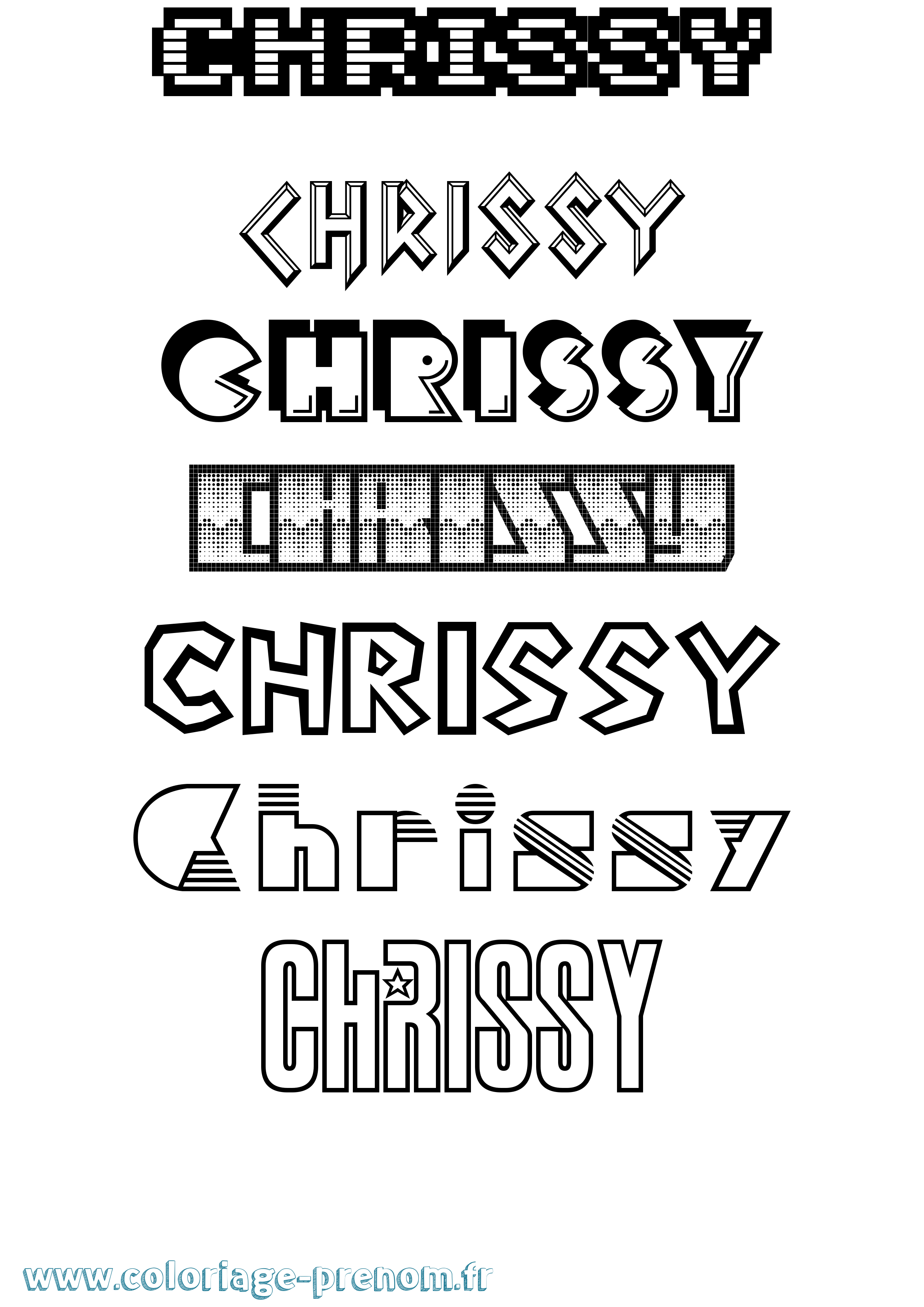 Coloriage prénom Chrissy Jeux Vidéos