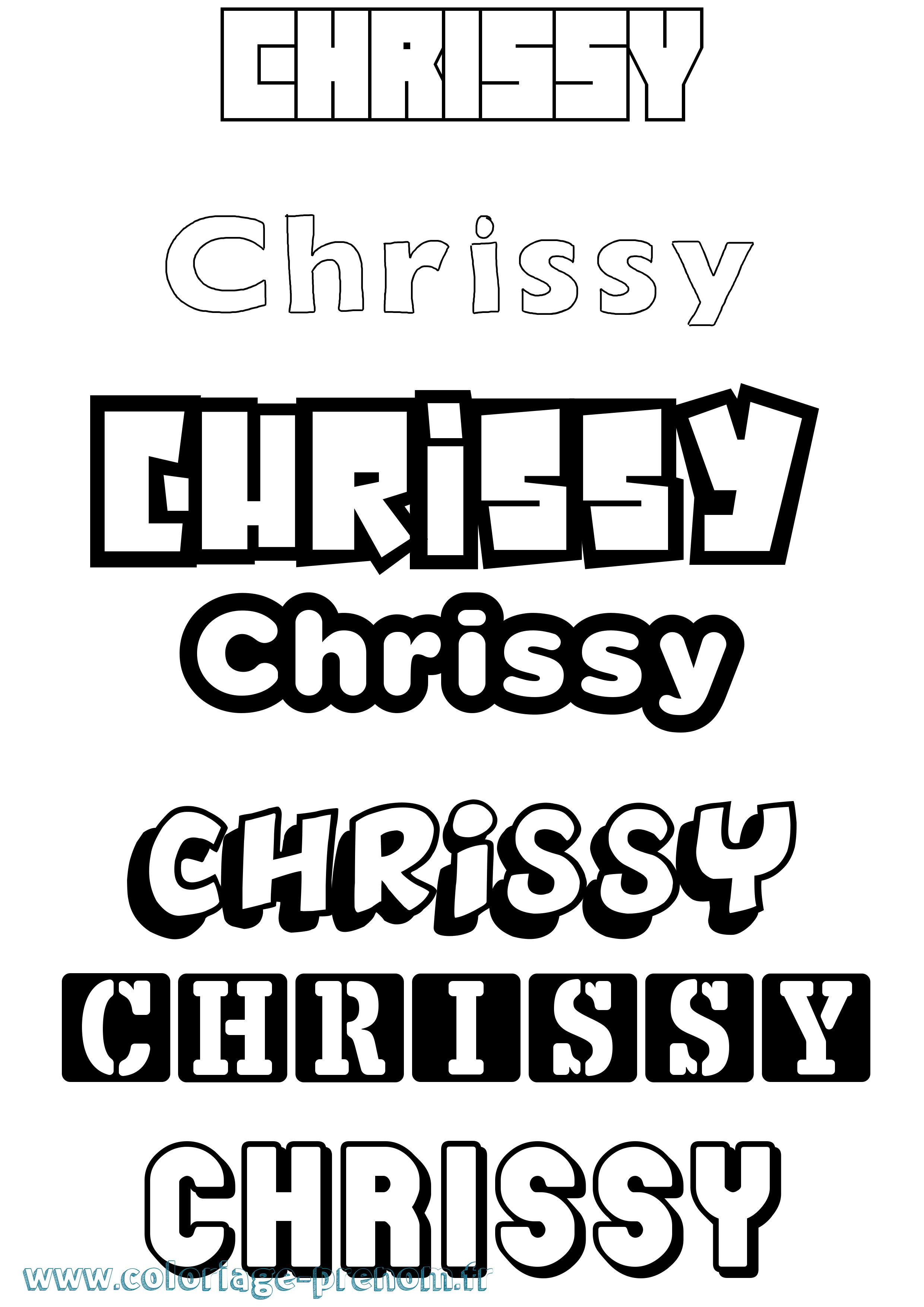 Coloriage prénom Chrissy Simple