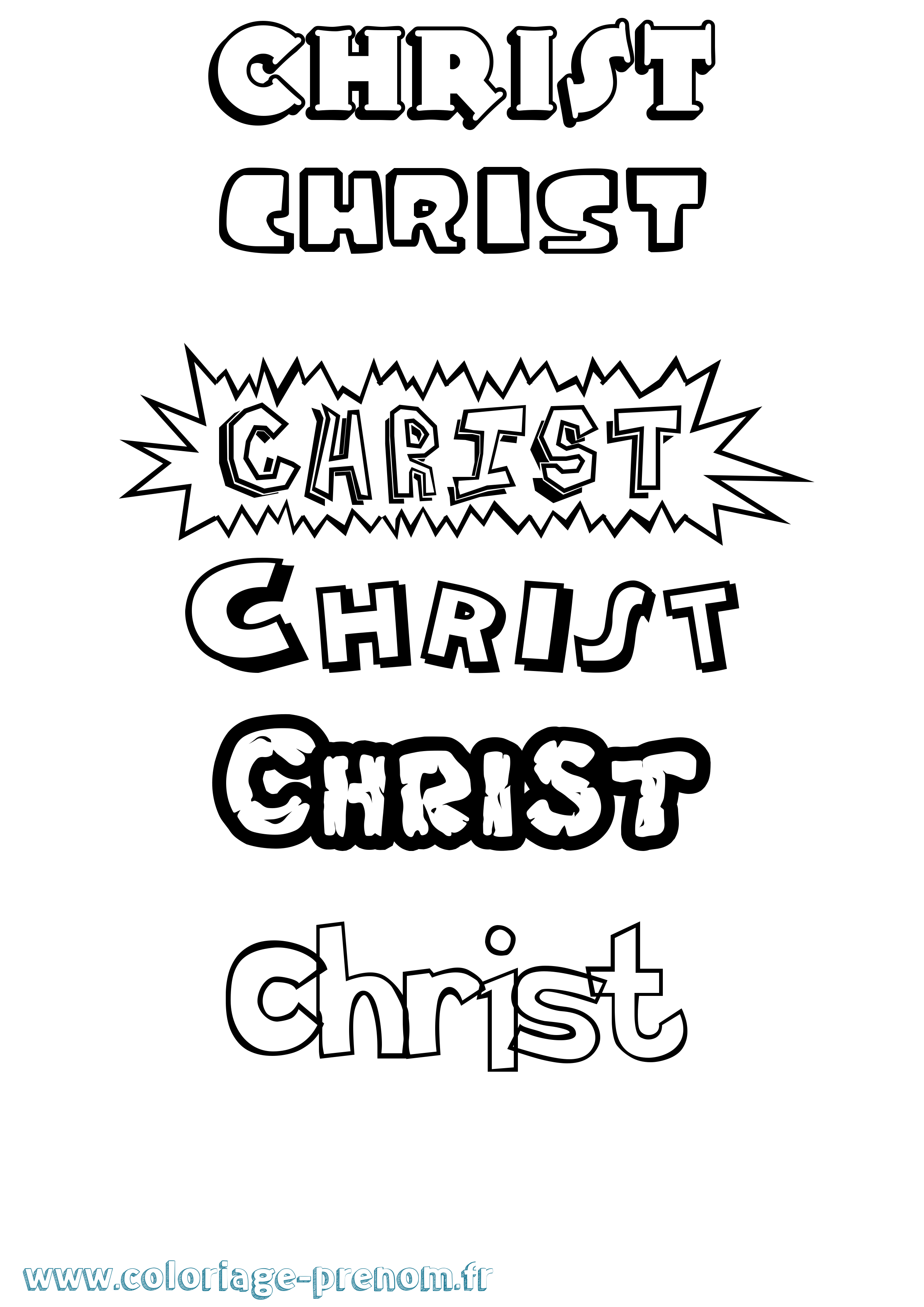 Coloriage Christ Coloriage prénom Christ