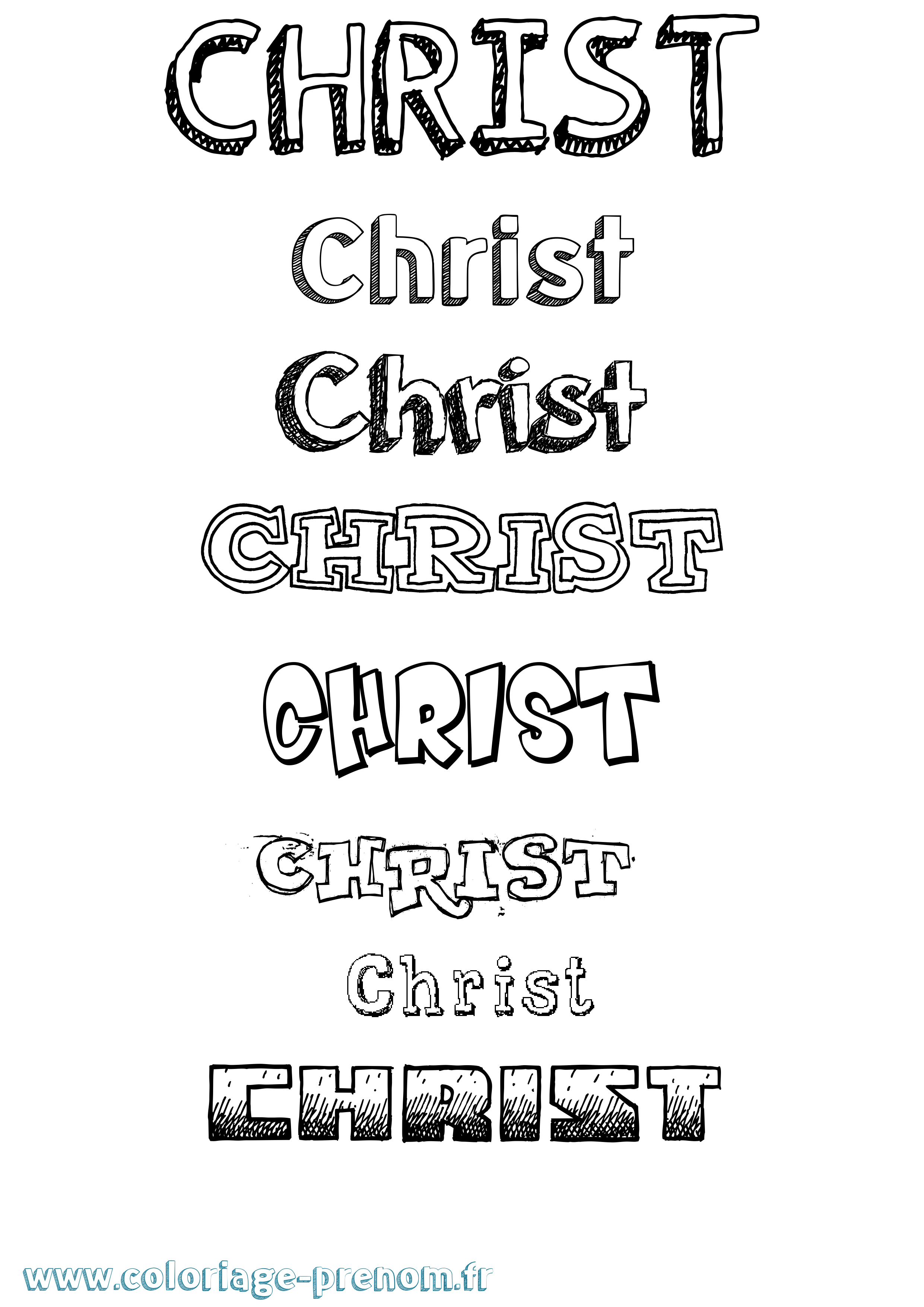 Coloriage prénom Christ Dessiné