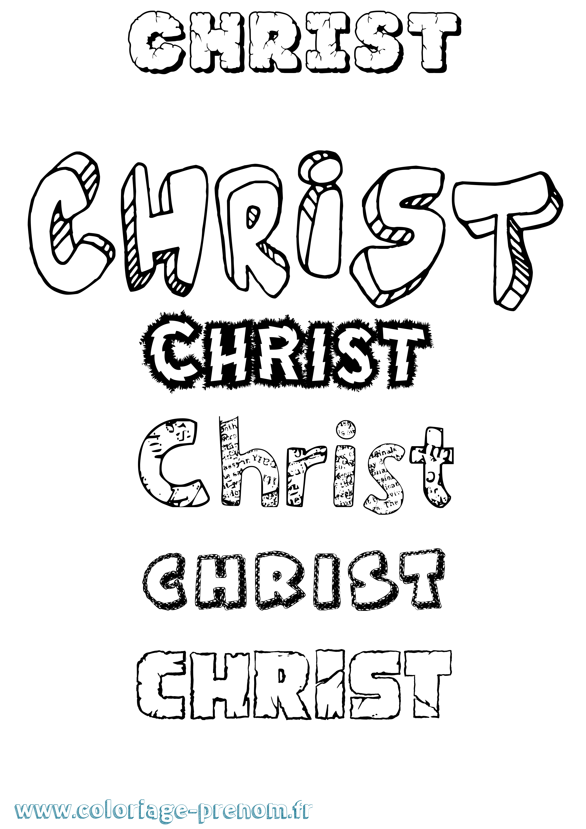 Coloriage Christ Coloriage prénom Christ