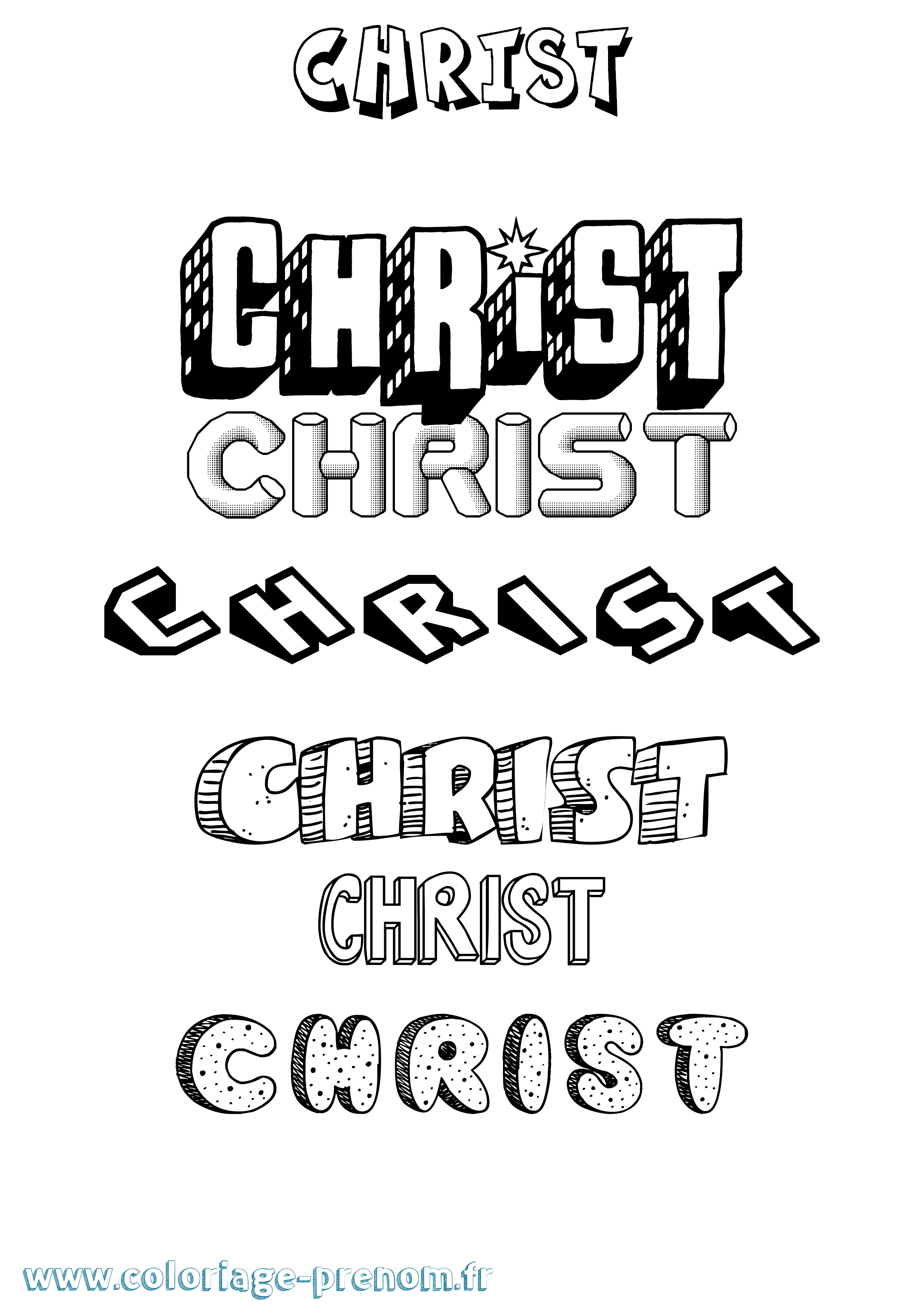 Coloriage Christ Coloriage prénom Christ