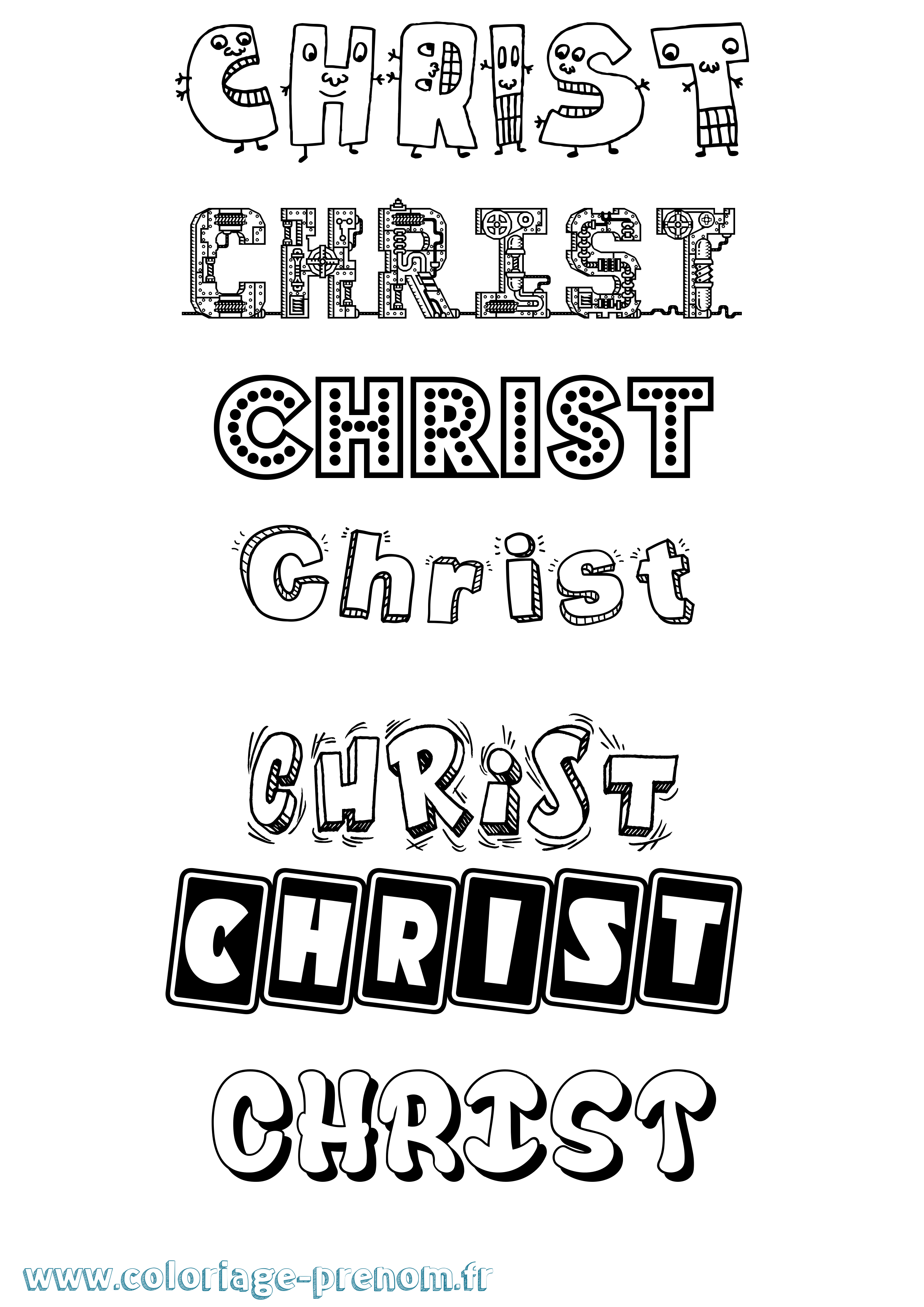 Coloriage Christ Coloriage prénom Christ