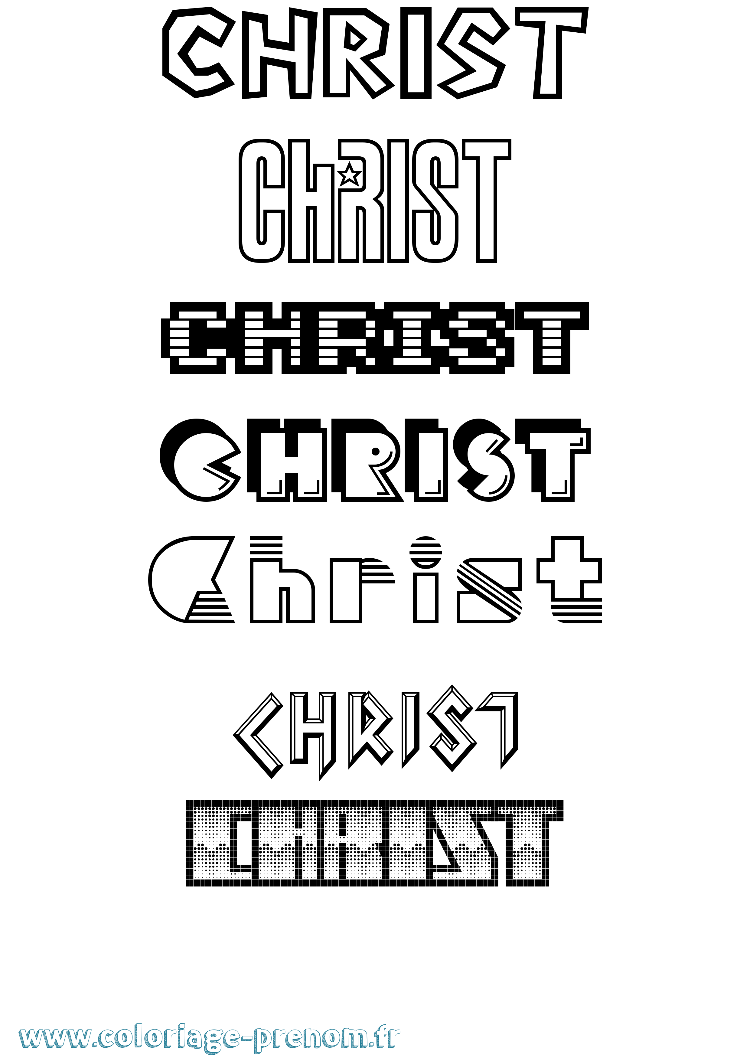 Coloriage Christ Coloriage prénom Christ