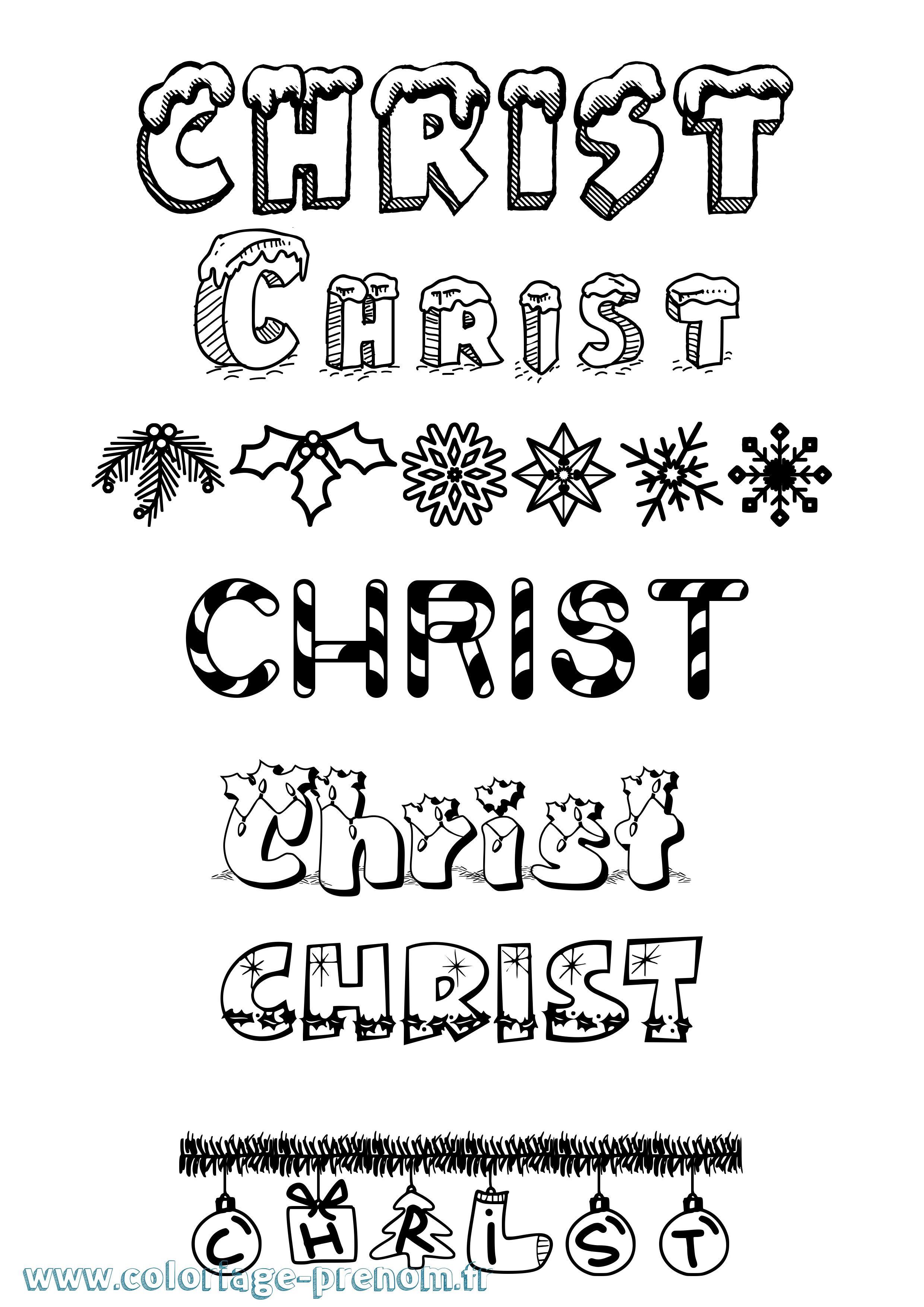 Coloriage Christ Coloriage prénom Christ