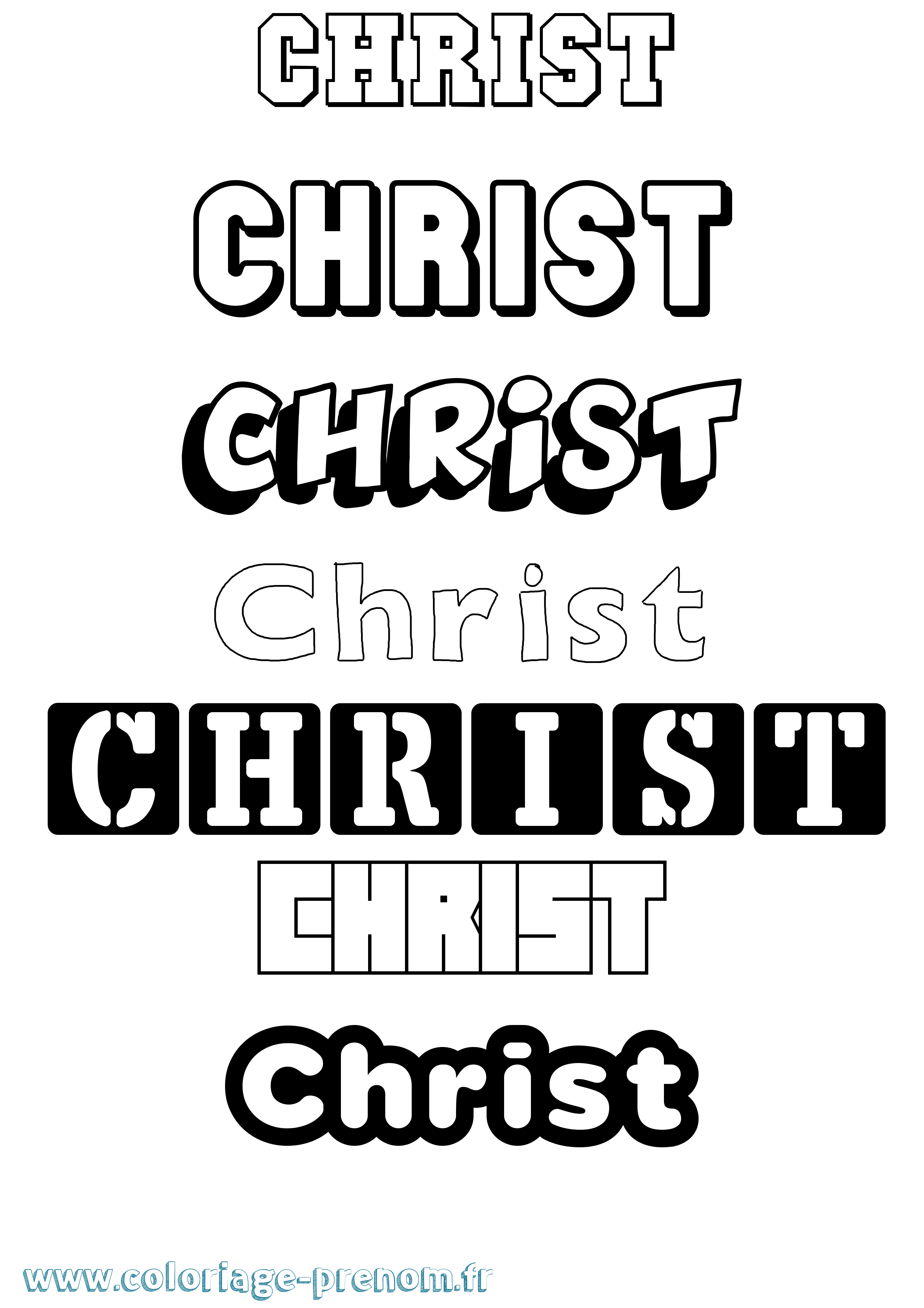 Coloriage Christ Coloriage prénom Christ