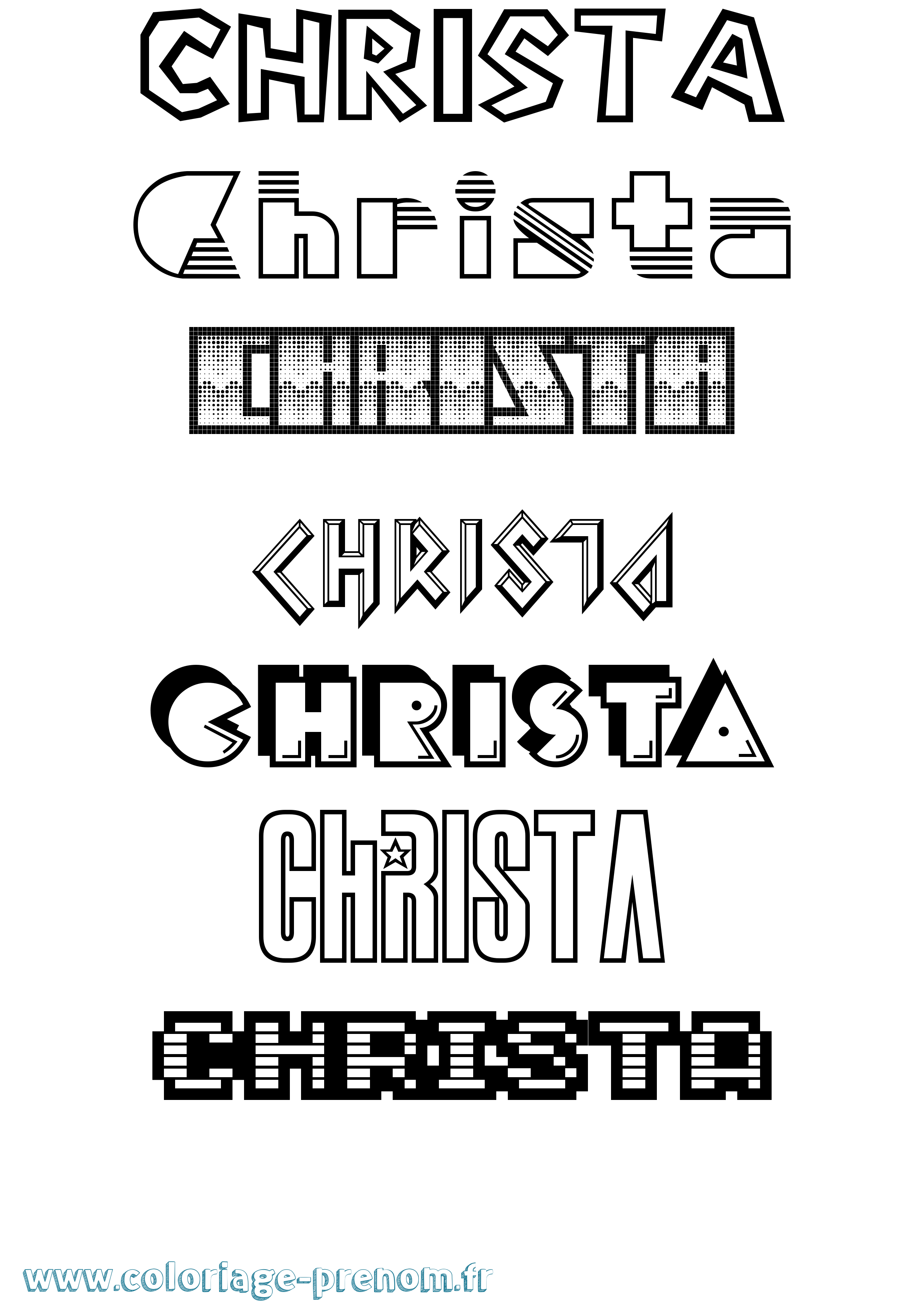 Coloriage Christa Jeux Vidéos Coloriage prénom Christa Jeux Vidéos