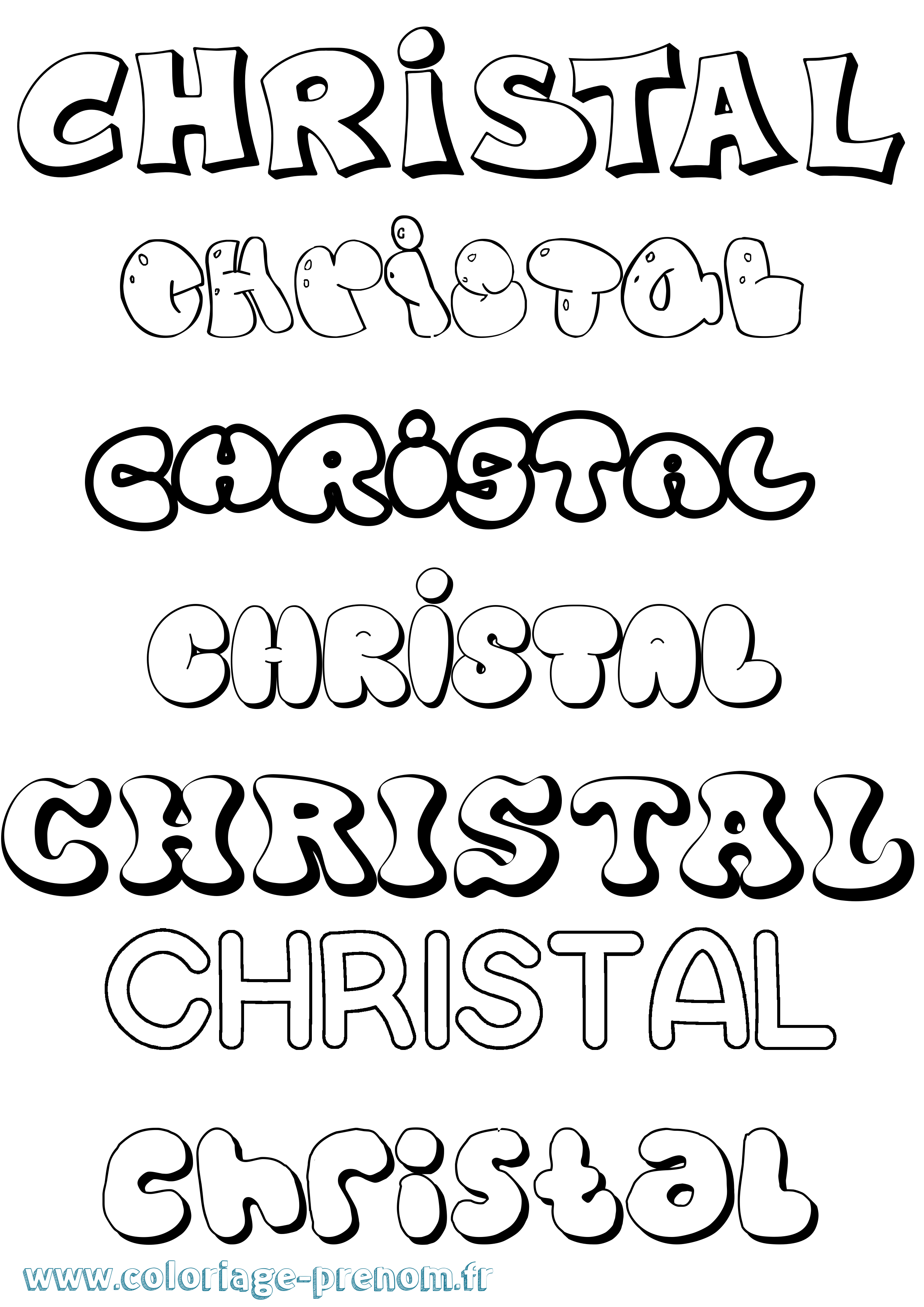 Coloriage prénom Christal Bubble