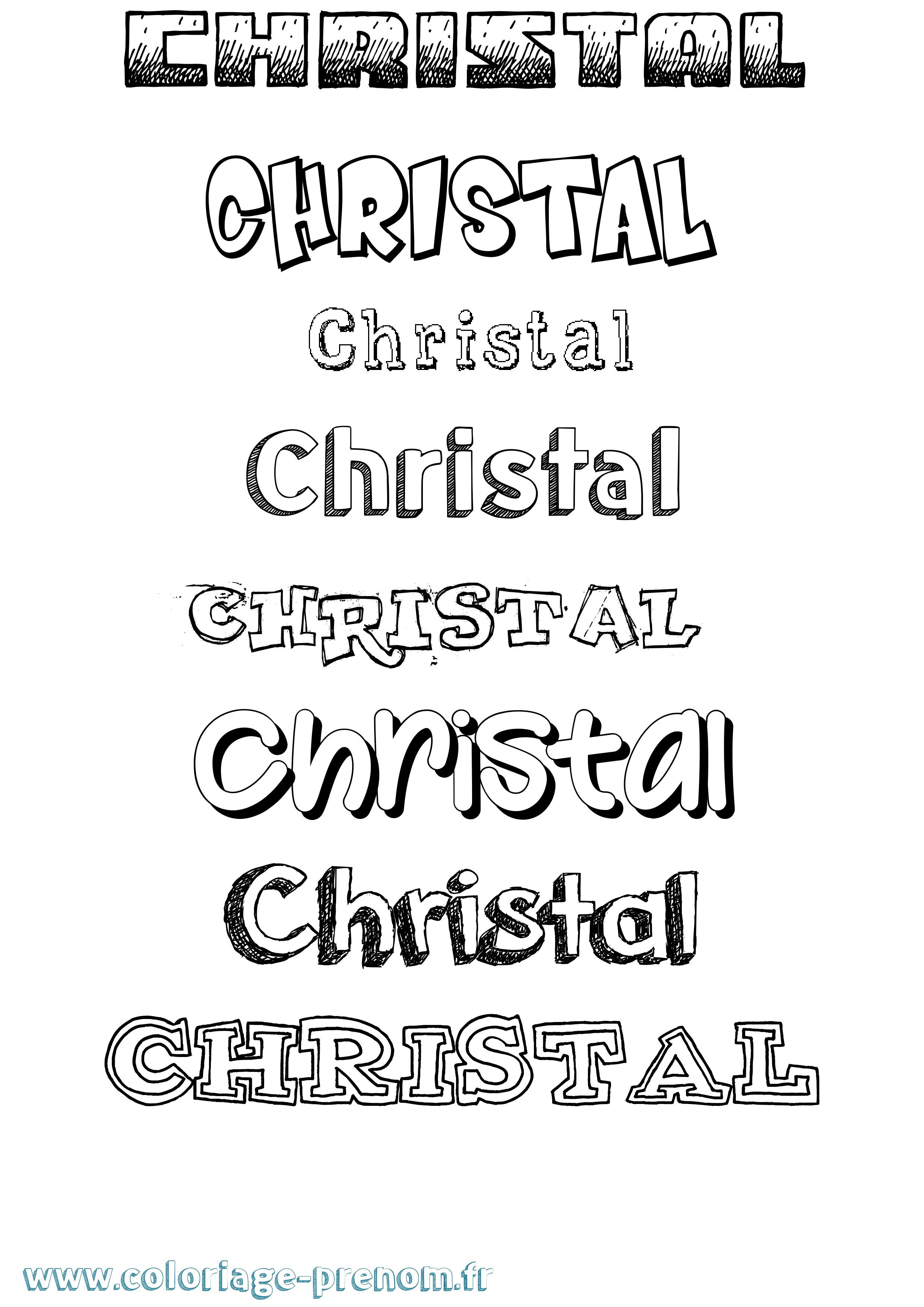 Coloriage prénom Christal Dessiné