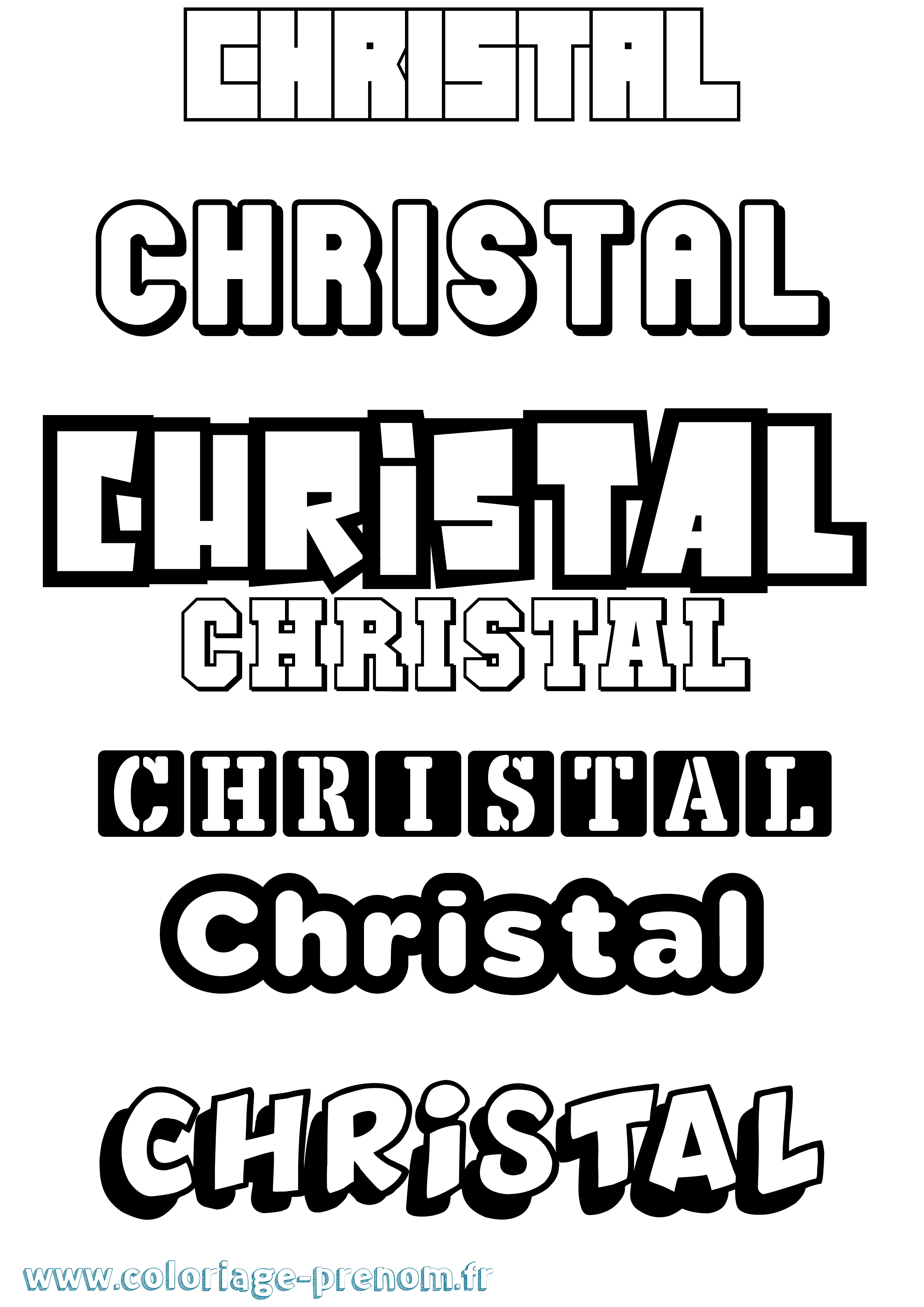 Coloriage prénom Christal Simple