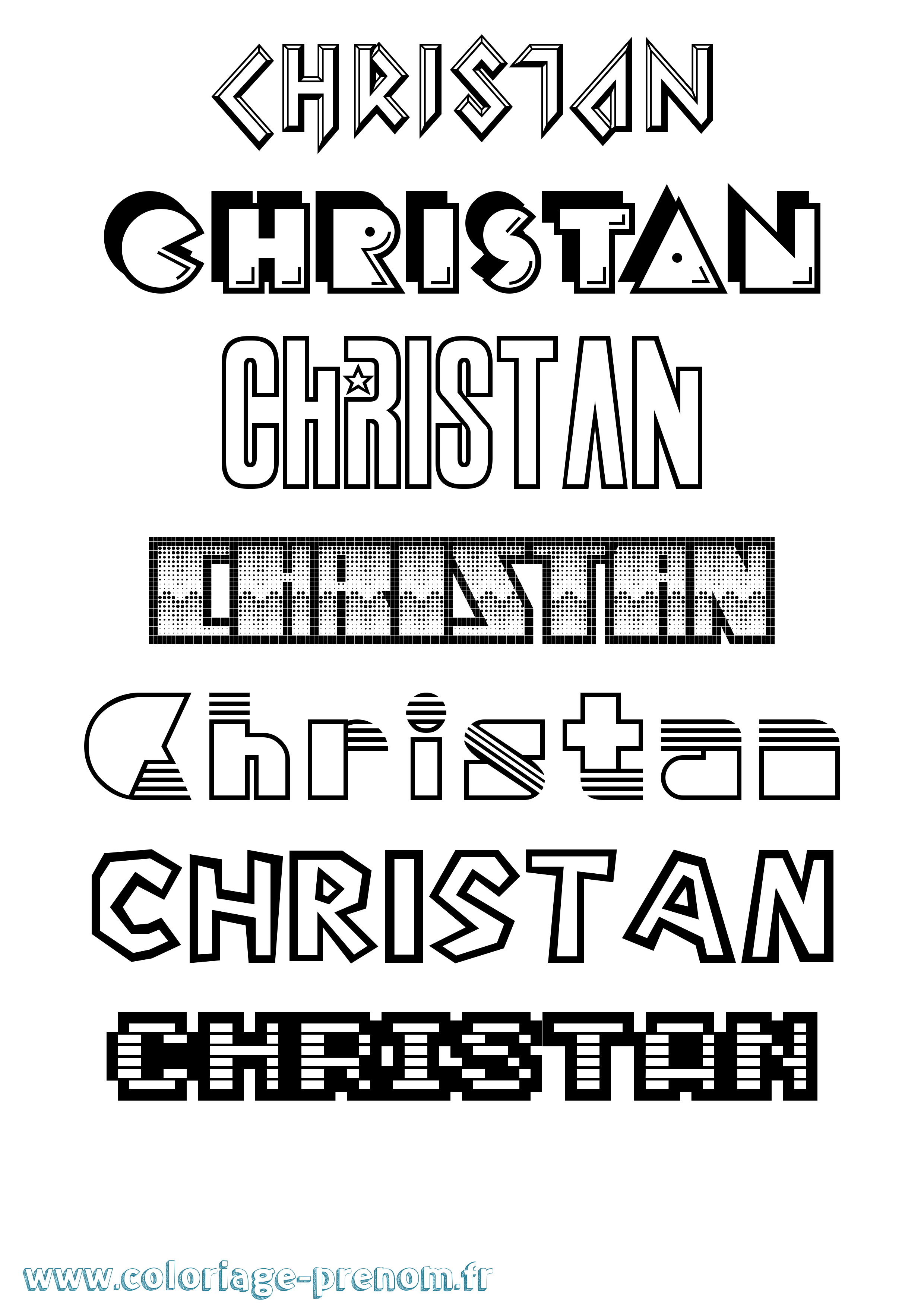 Coloriage Christan Jeux Vidéos Coloriage prénom Christan Jeux Vidéos