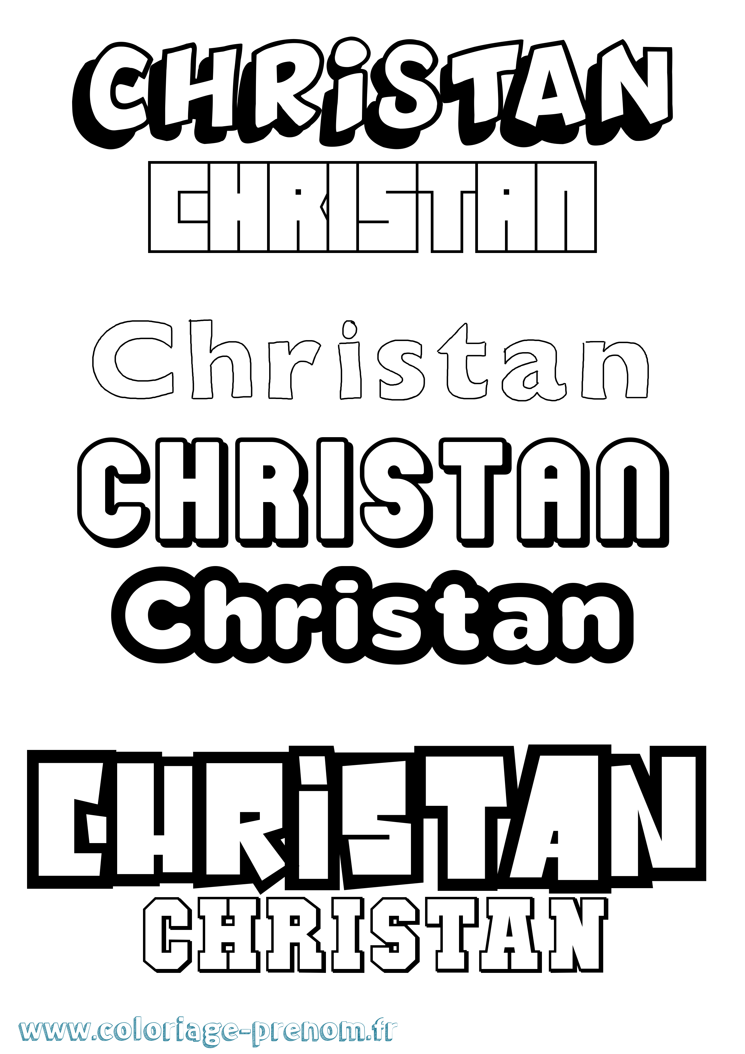 Coloriage Christan Simple Coloriage prénom Christan Simple