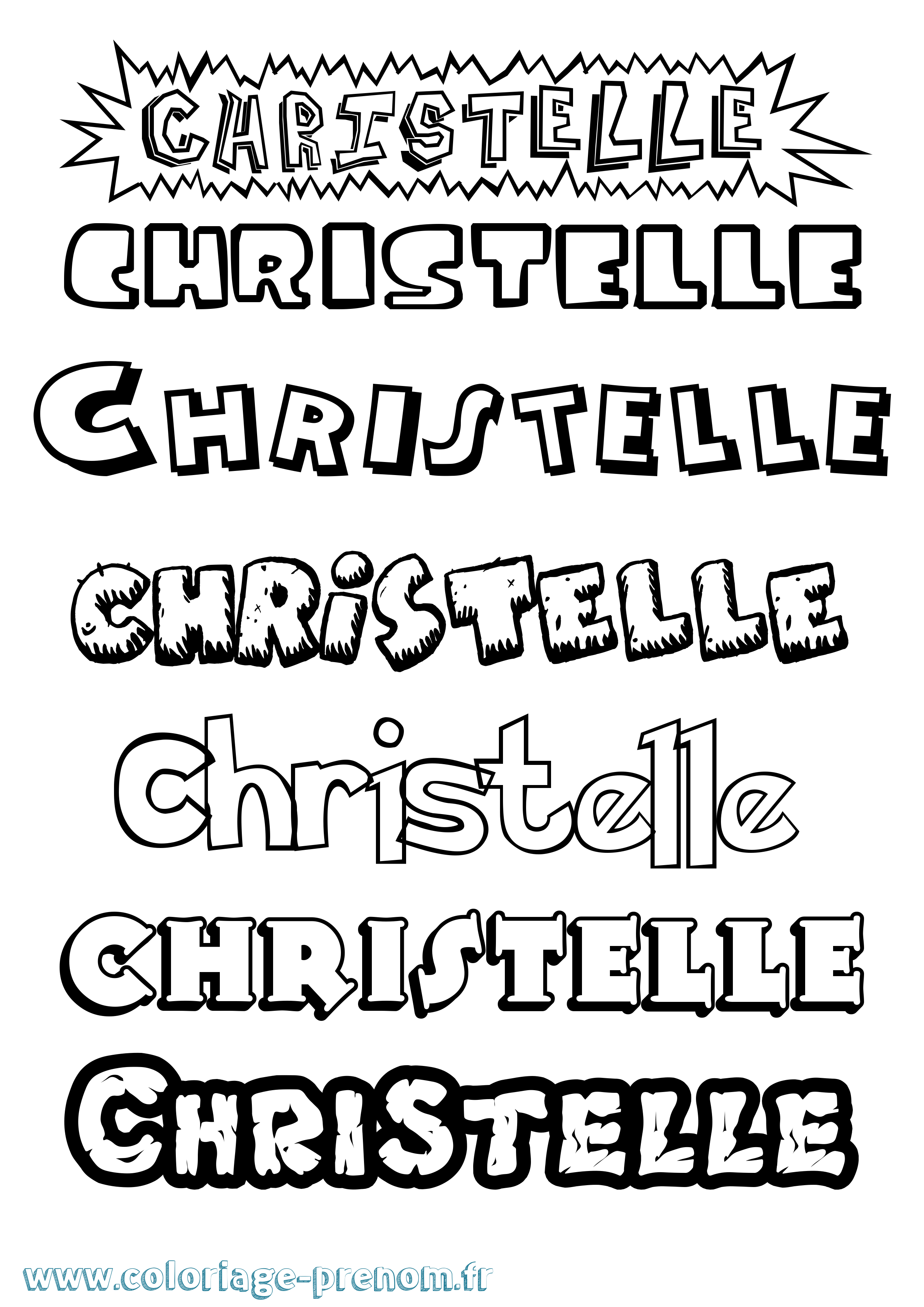 Coloriage prénom Christelle Dessin Animé