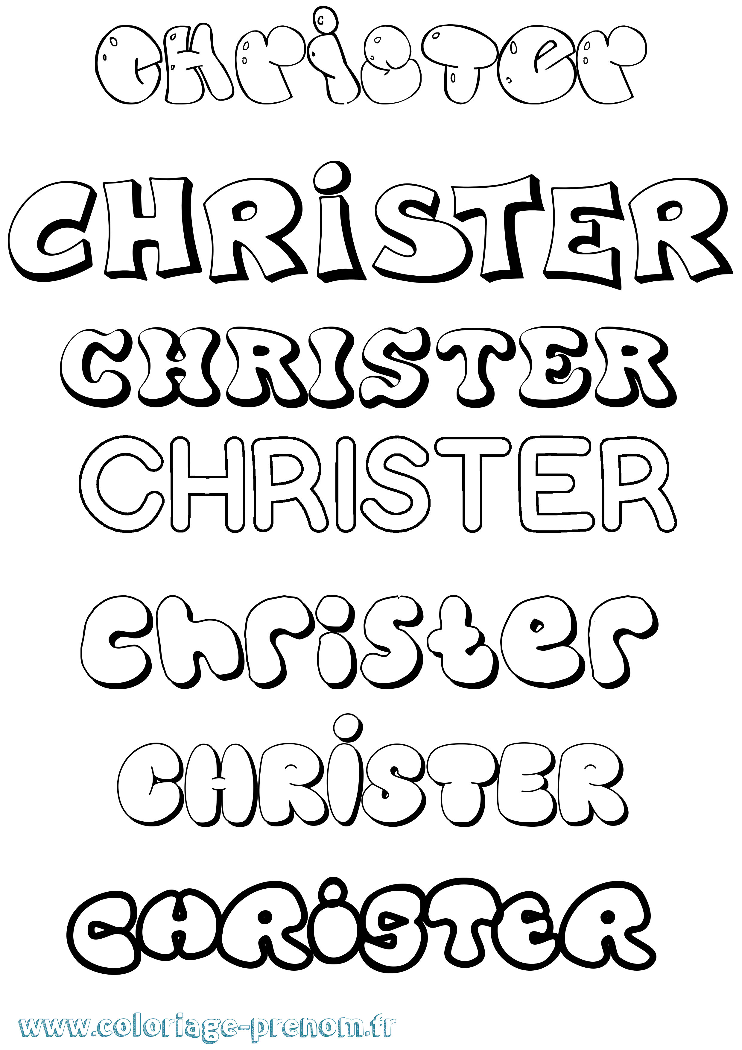 Coloriage prénom Christer Bubble