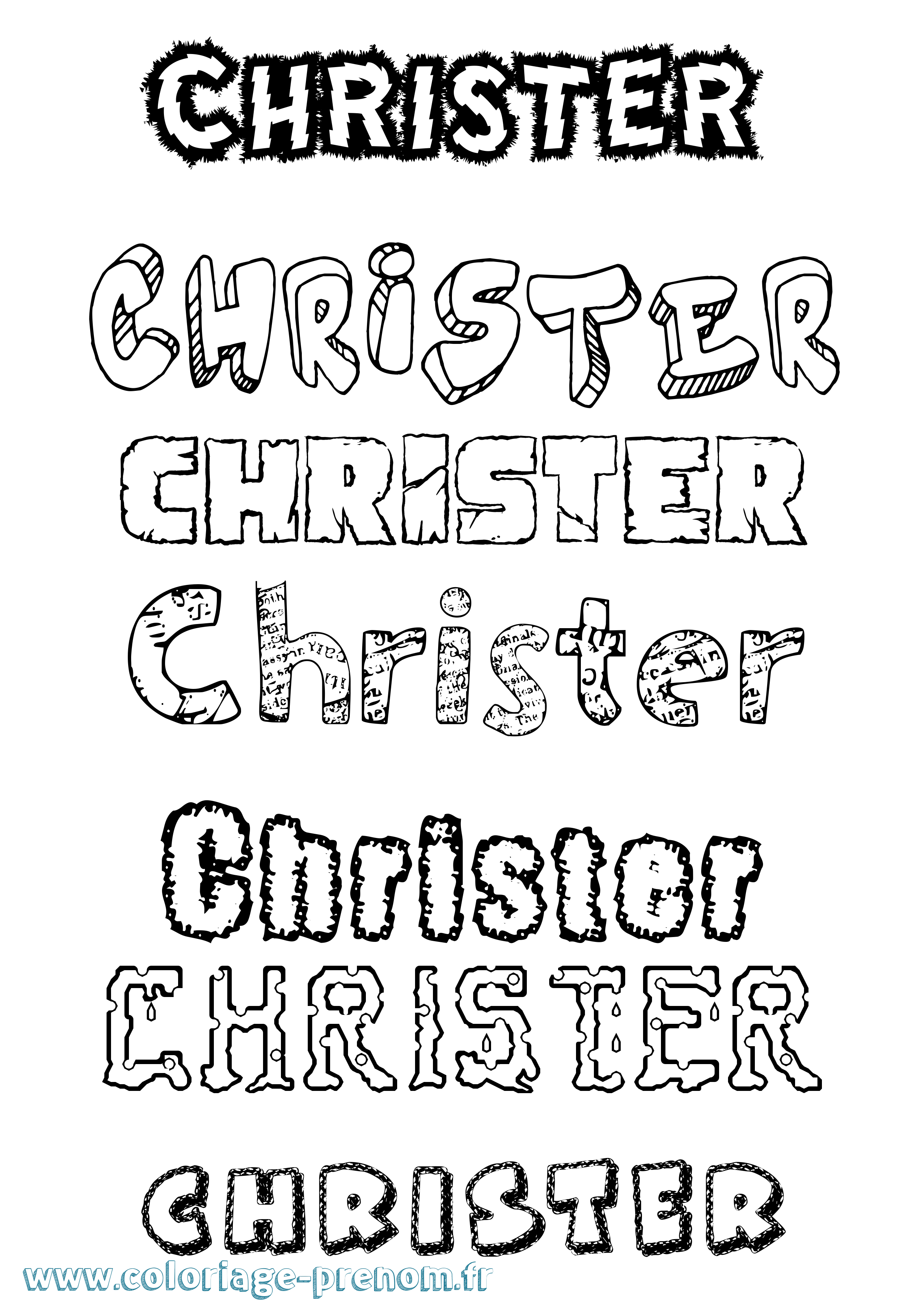 Coloriage prénom Christer Destructuré