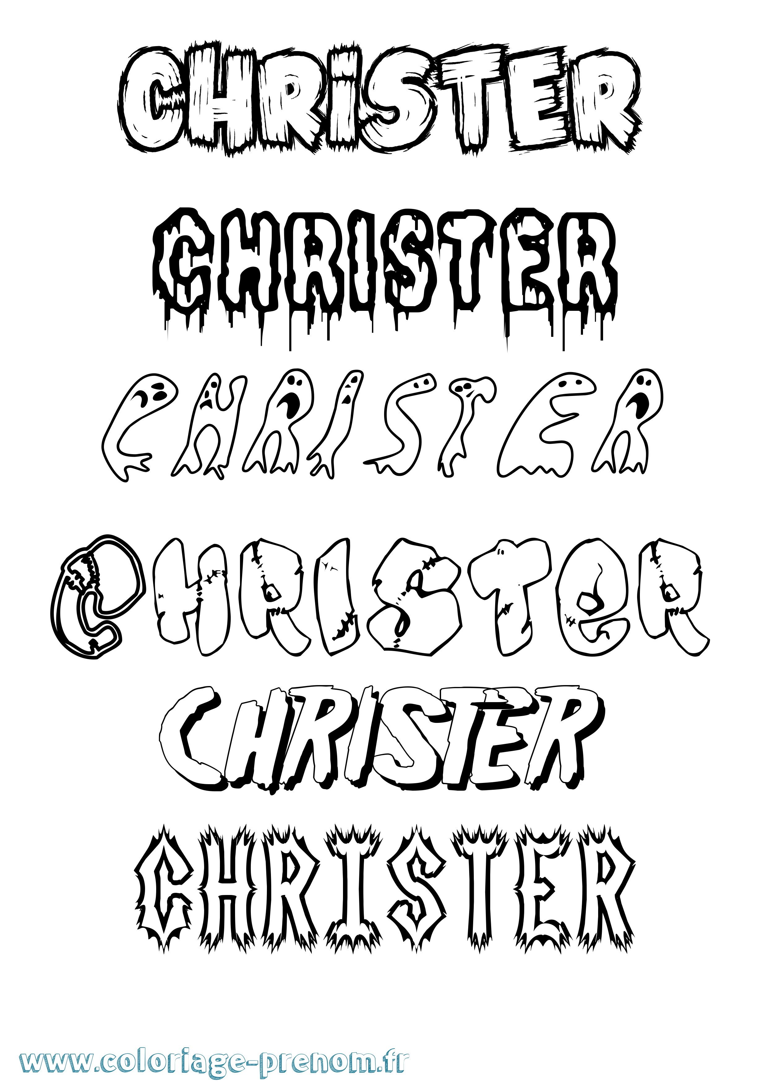 Coloriage prénom Christer Frisson