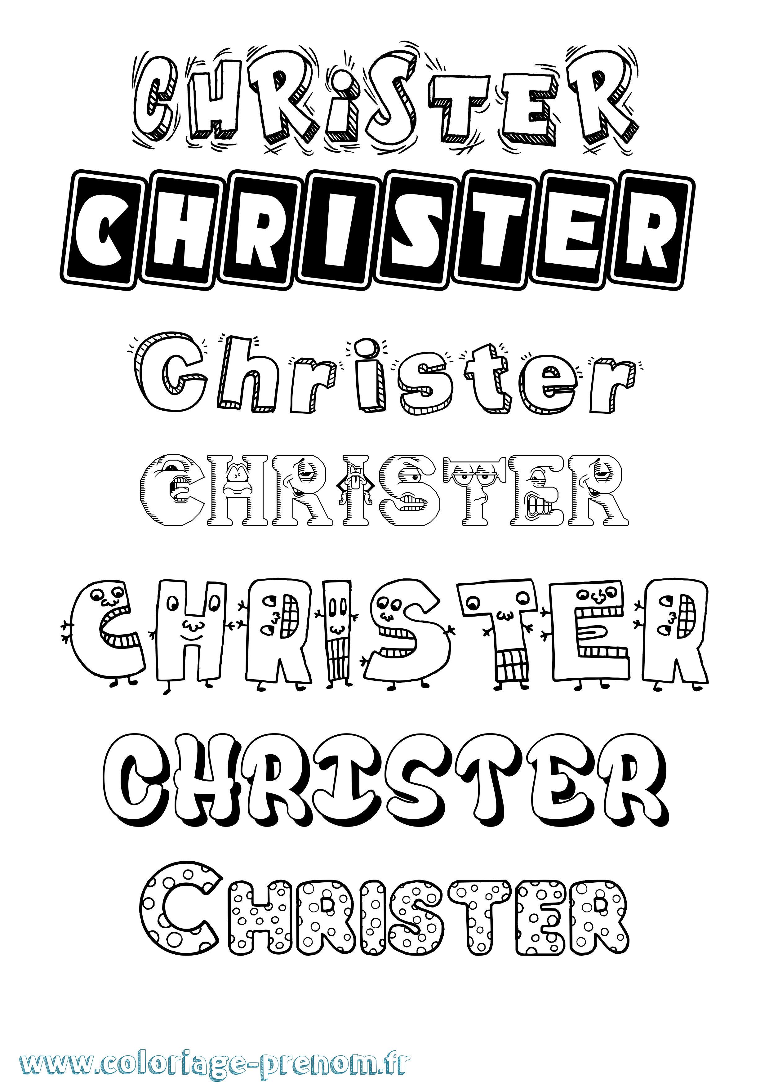 Coloriage prénom Christer Fun