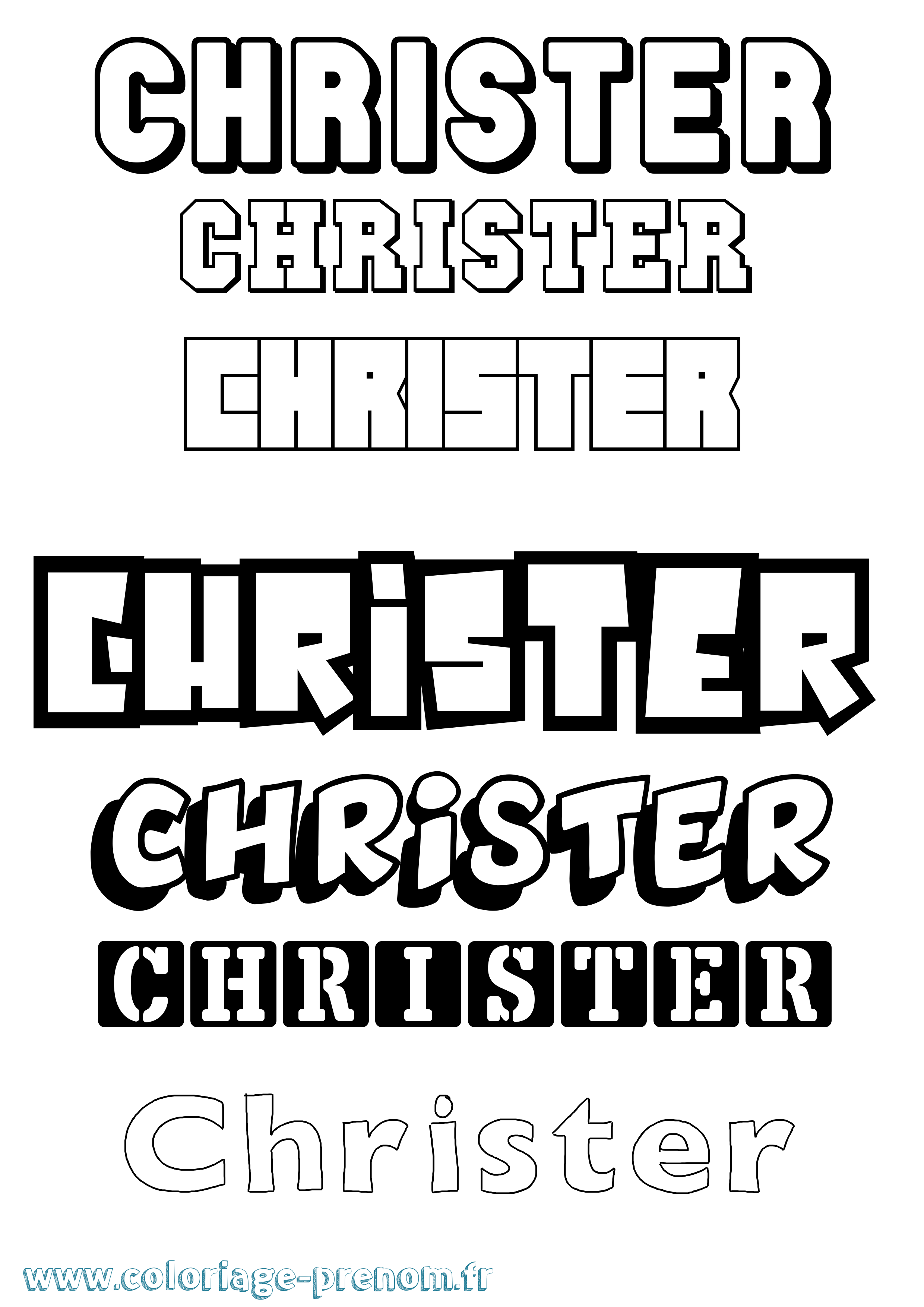 Coloriage prénom Christer Simple