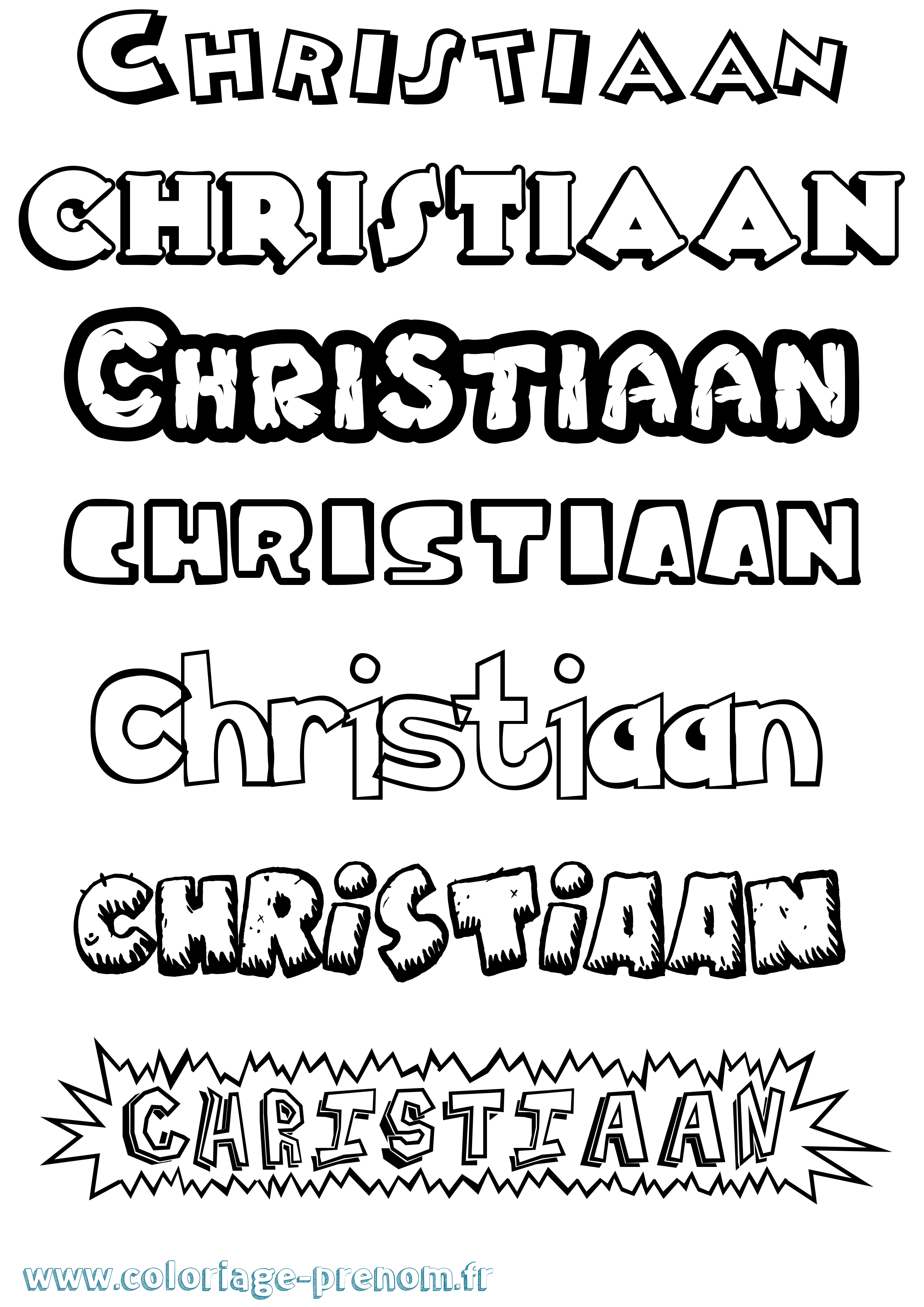 Coloriage prénom Christiaan Dessin Animé