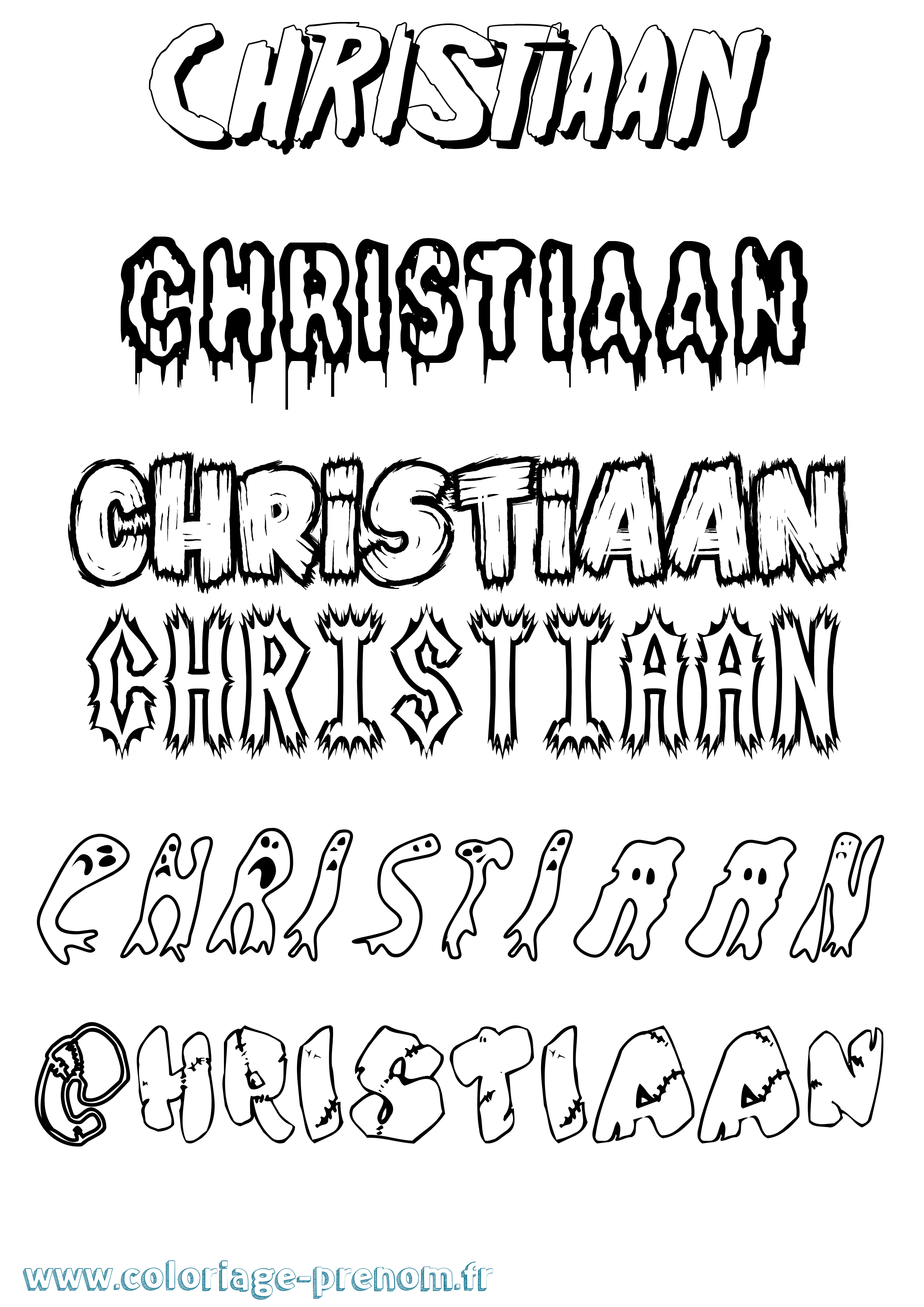 Coloriage prénom Christiaan Frisson