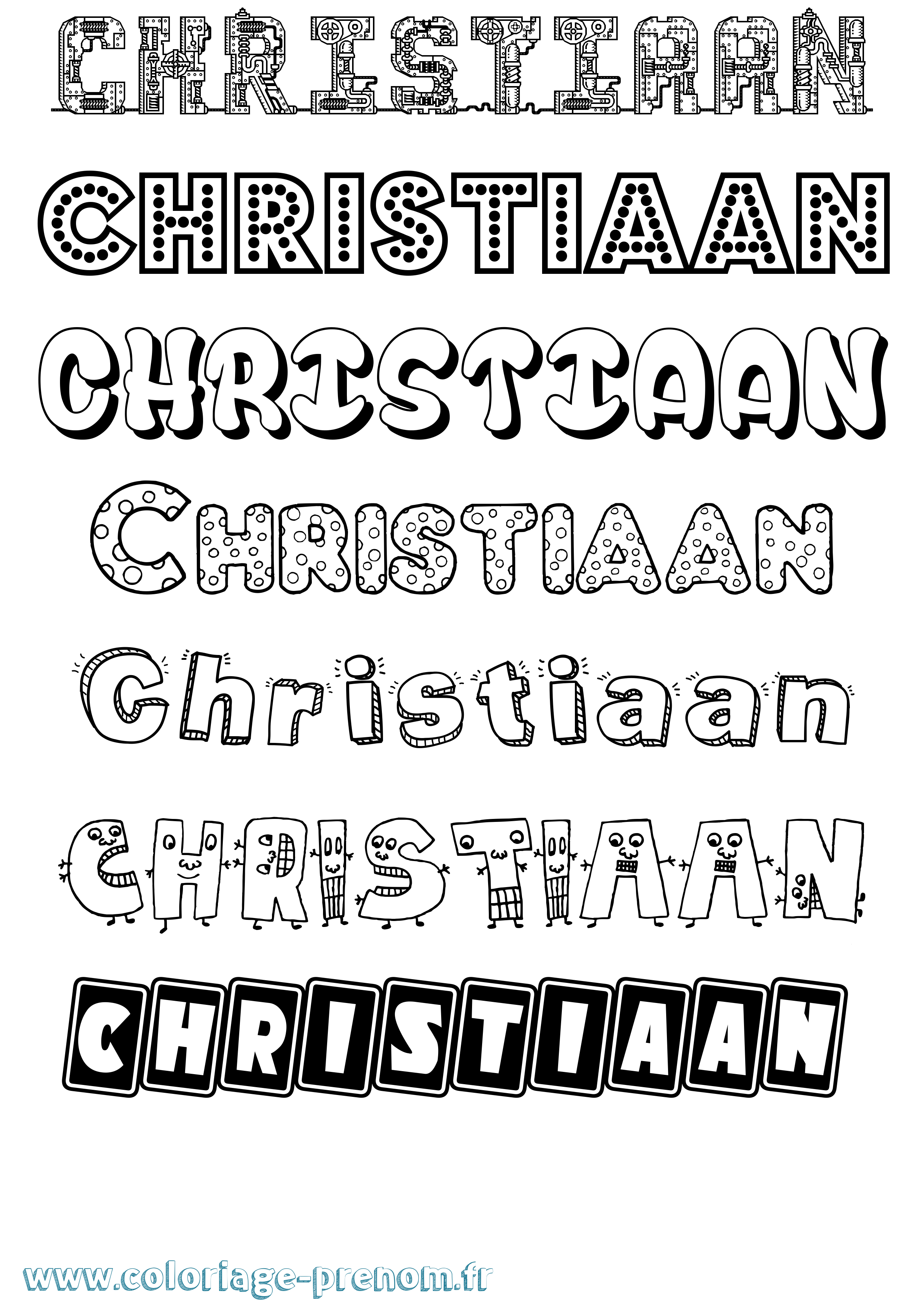 Coloriage prénom Christiaan Fun