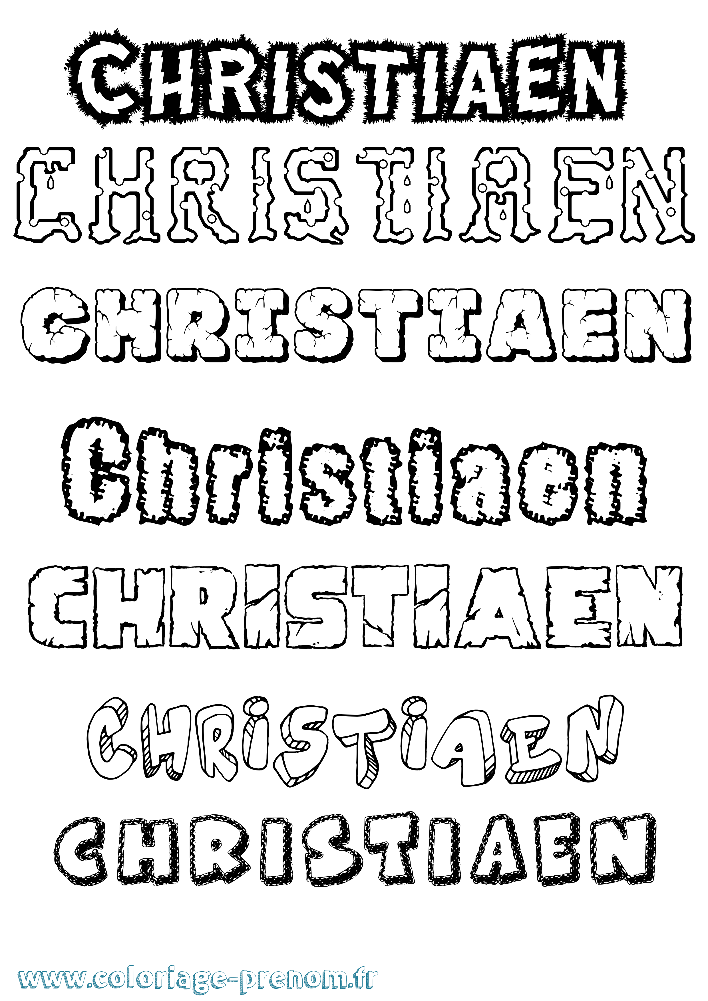 Coloriage prénom Christiaen Destructuré
