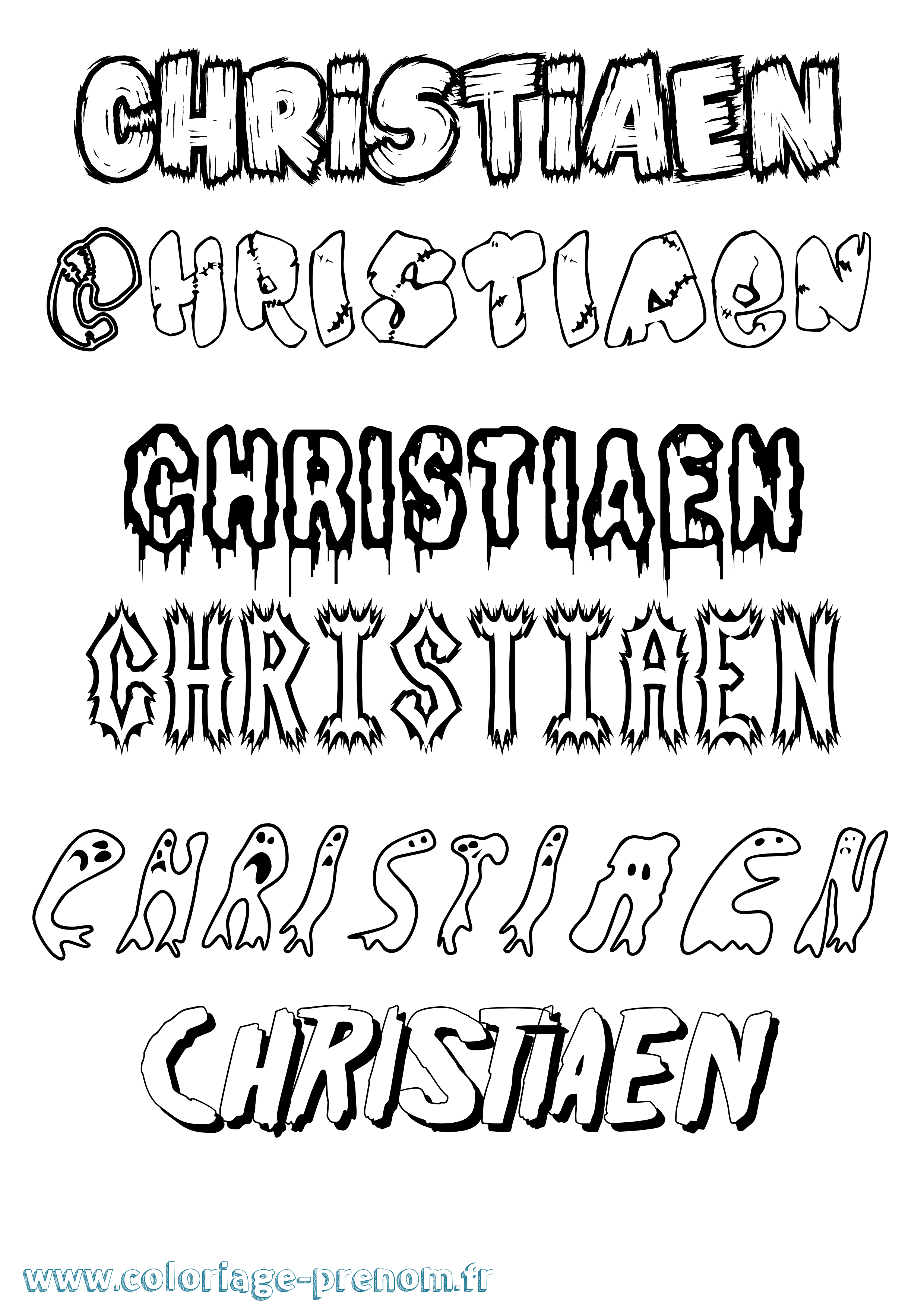 Coloriage prénom Christiaen Frisson