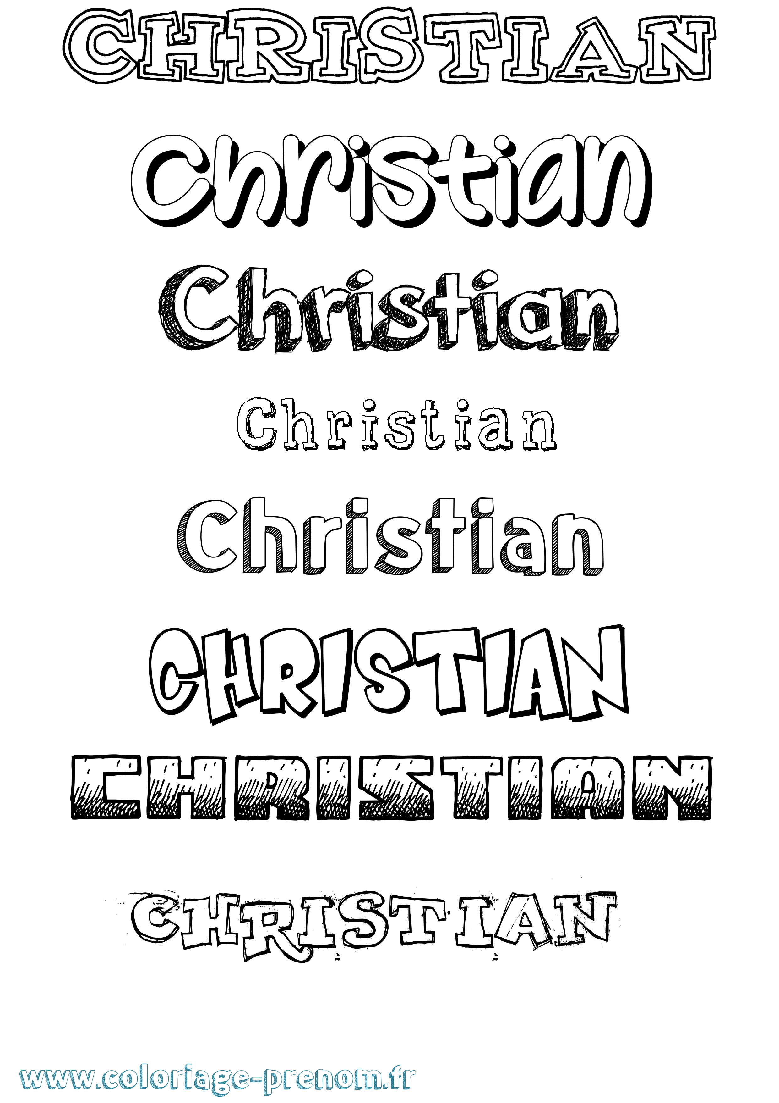 Coloriage prénom Christian Dessiné